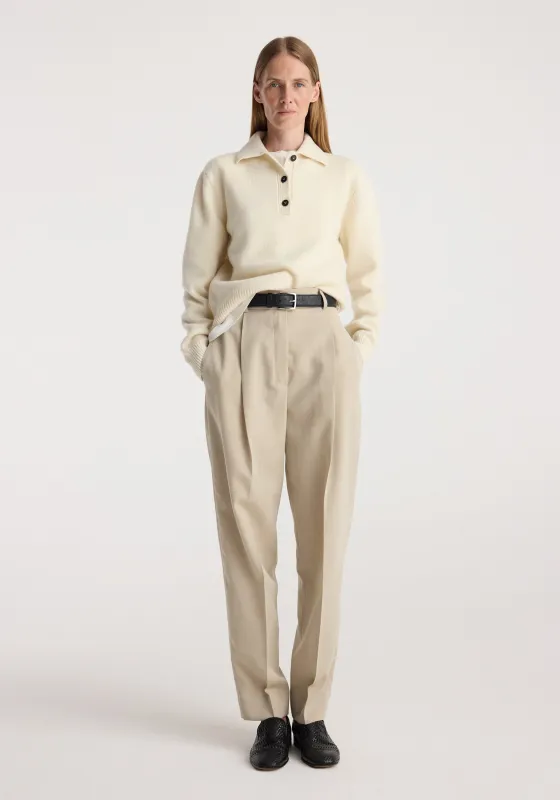 Wool-cashmere polo | cream made by Rohe