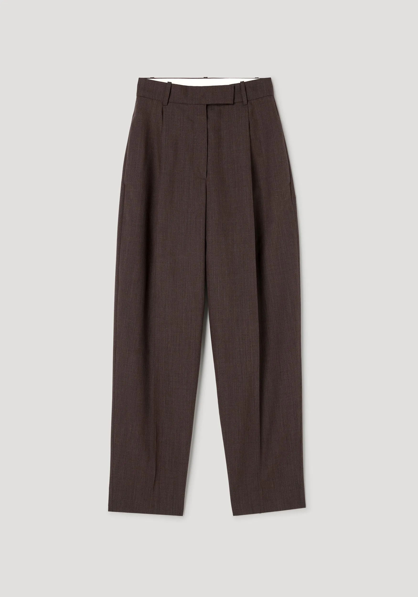 Daria - Single pleat straight leg trousers | dark brown sold by Rohe product image thumbnail 5