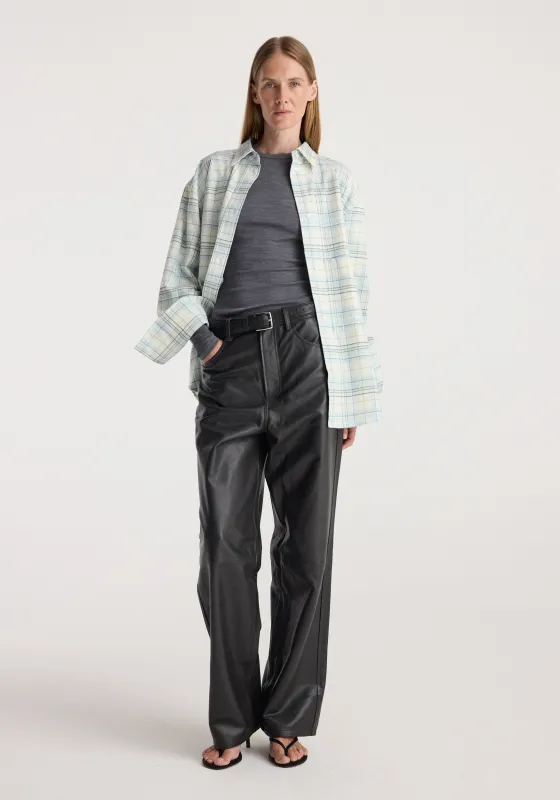 Flannel check overshirt | sea green check made by Rohe