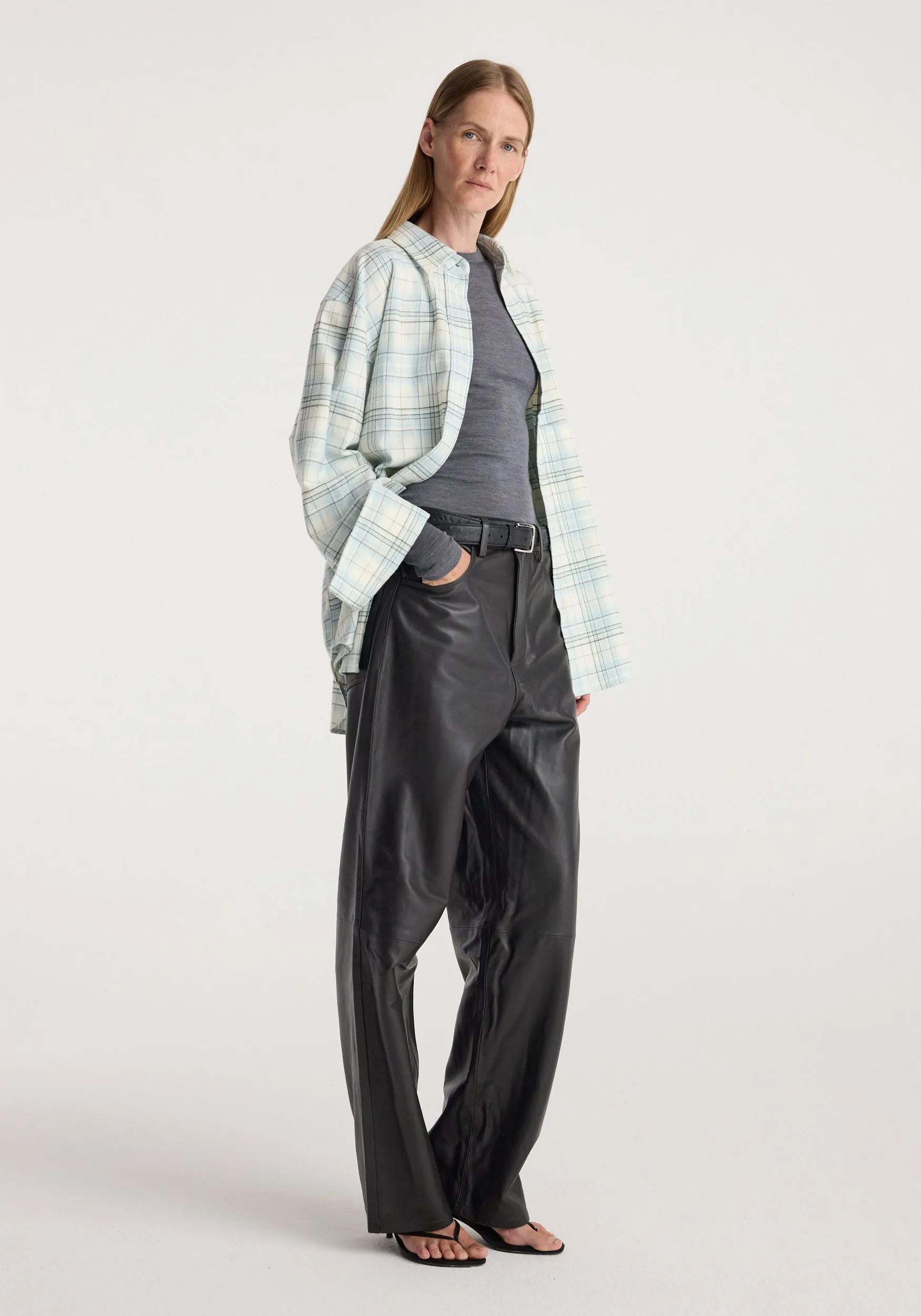 Flannel check overshirt | sea green check sold by Rohe product image thumbnail 2
