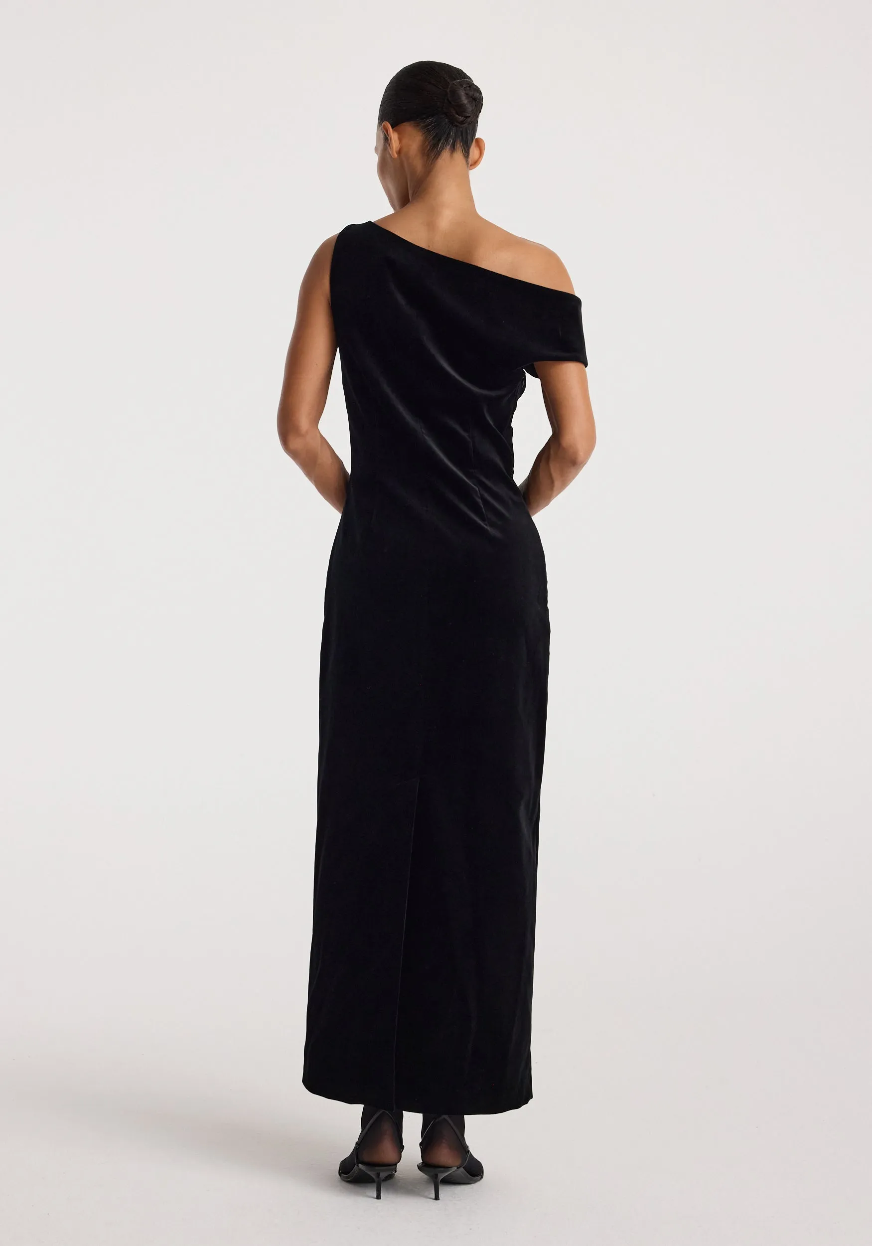 Sculptural off-shoulder velvet gown | black sold by Rohe product image thumbnail 4
