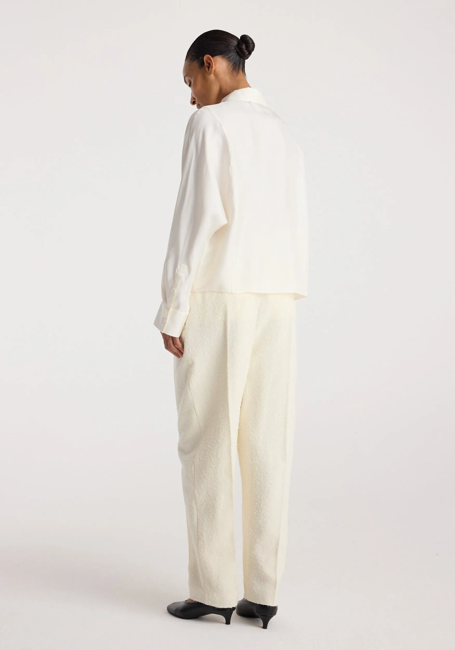Double breasted silk top | cream sold by Rohe product image thumbnail 4