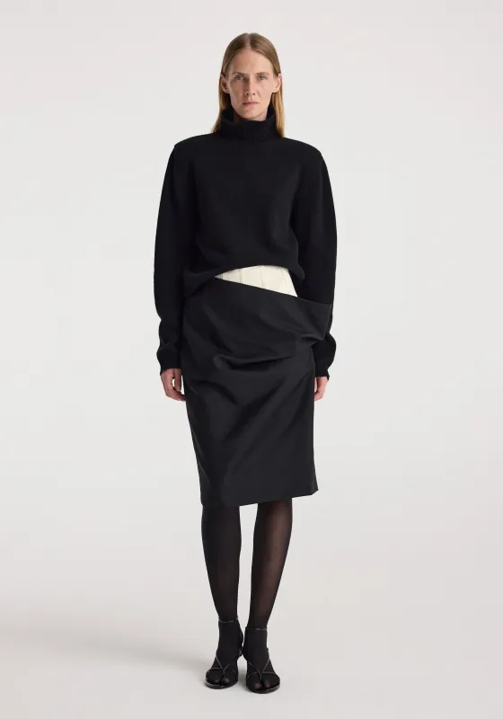 Double waistband skirt | black made by Rohe