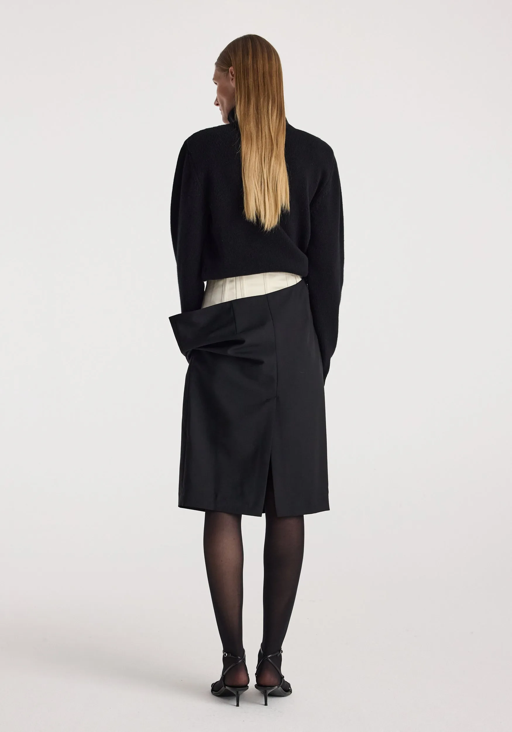 Double waistband skirt | black sold by Rohe product image thumbnail 5
