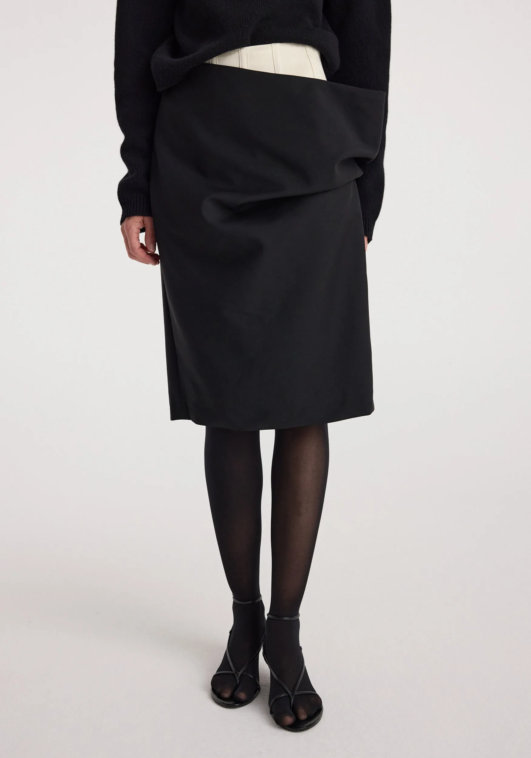 Double waistband skirt | black sold by Rohe product image thumbnail 4