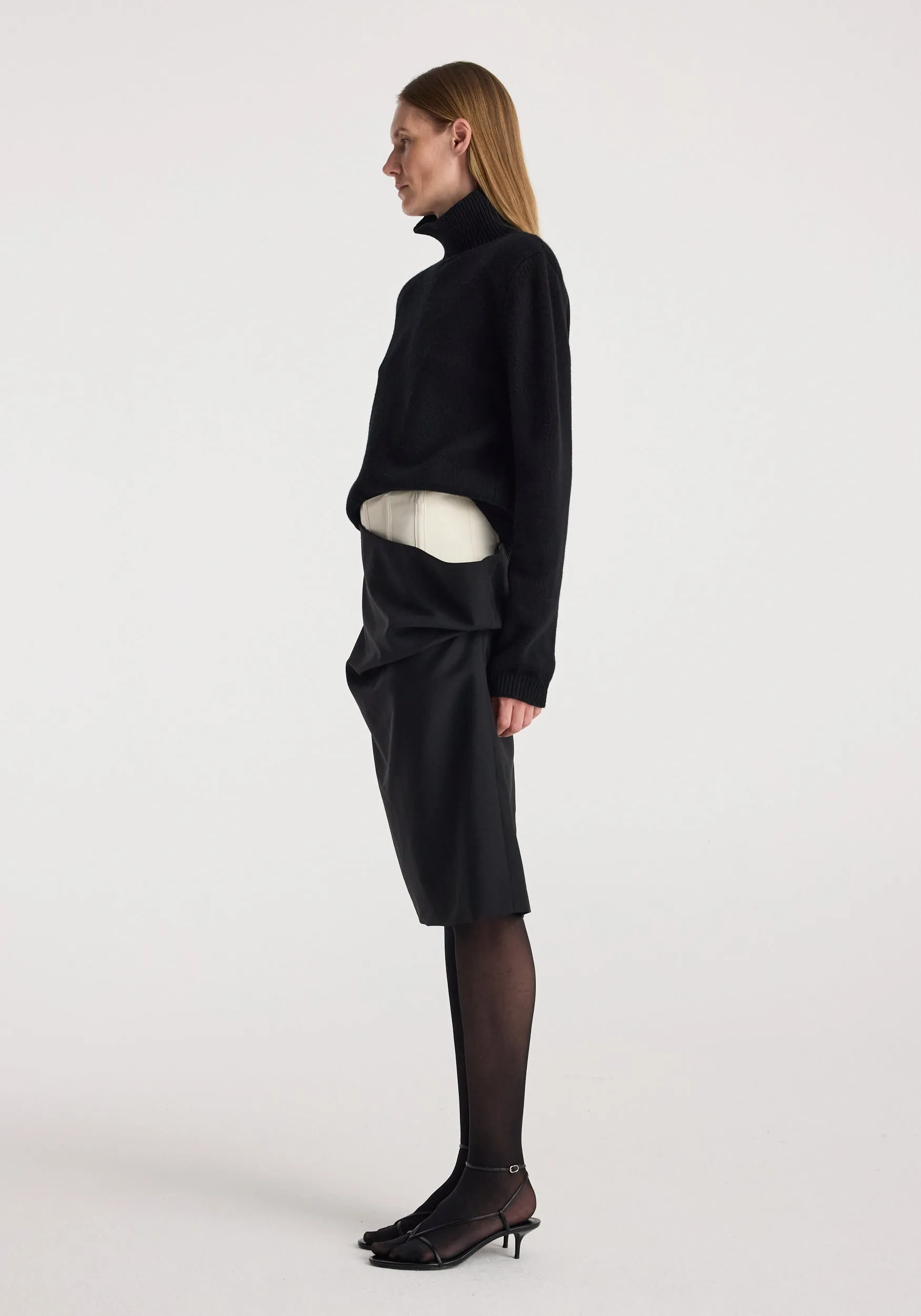 Double waistband skirt | black sold by Rohe product image thumbnail 2