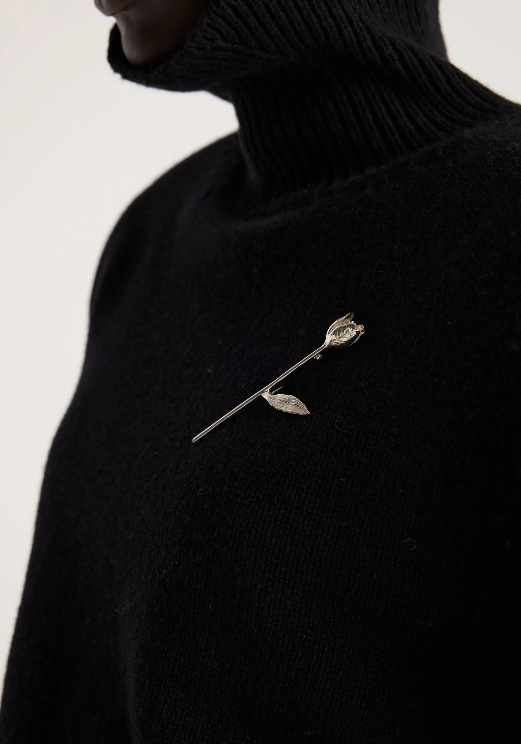 Tulip silver brooch | silver sold by Rohe product image thumbnail 5