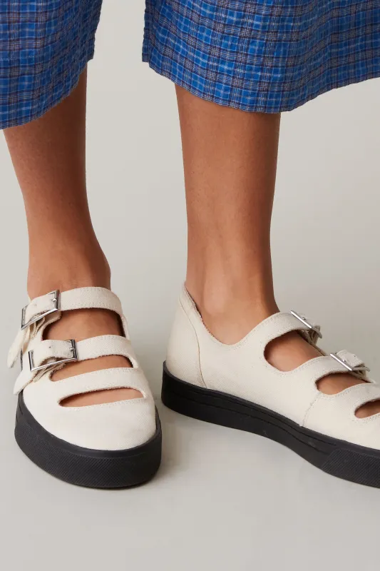 SIMONA SNEAKERS | CREAM CANVAS made by Caron Callahan