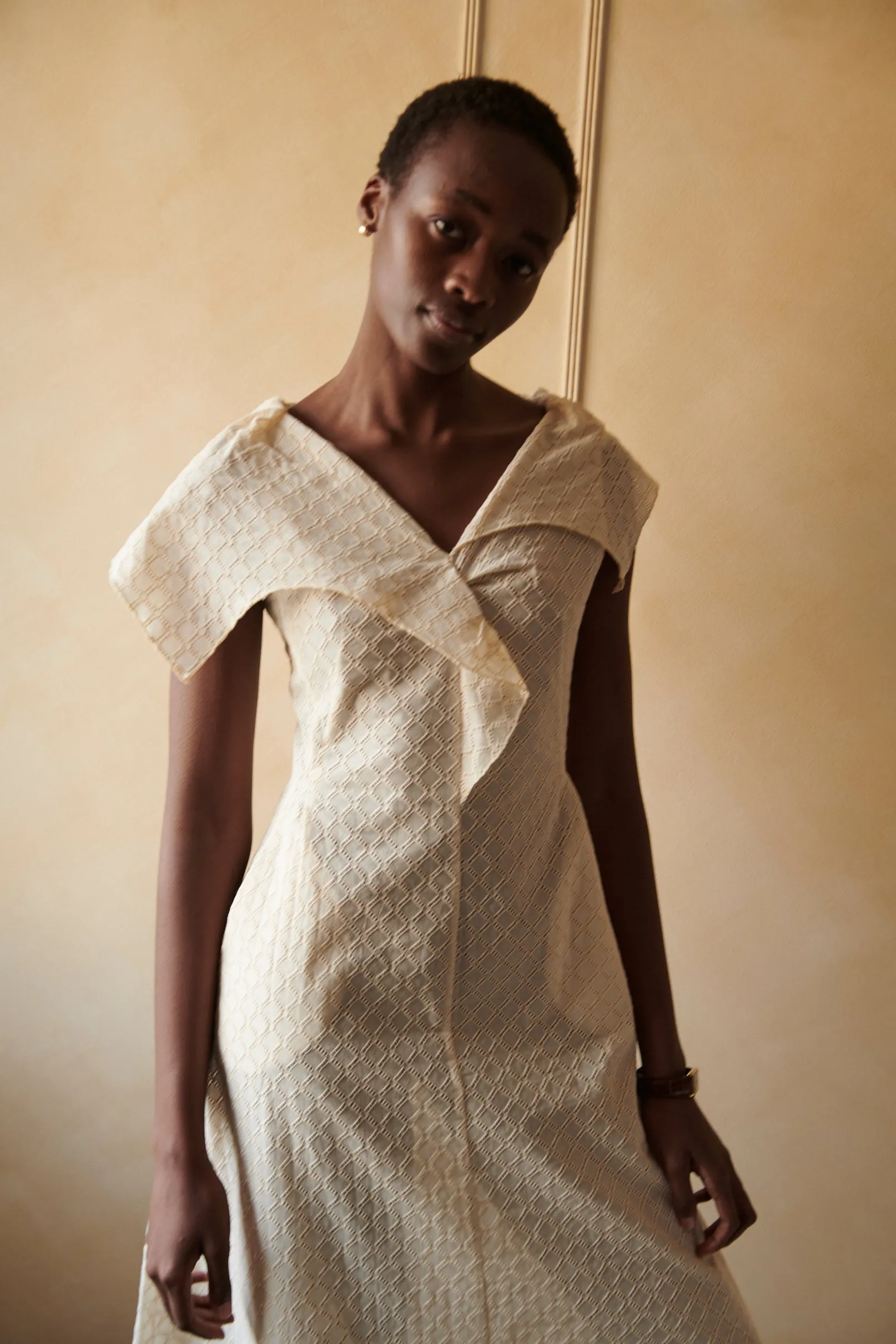 LIRA DRESS | NATURAL EYELET VOILE sold by Caron Callahan product image thumbnail 4
