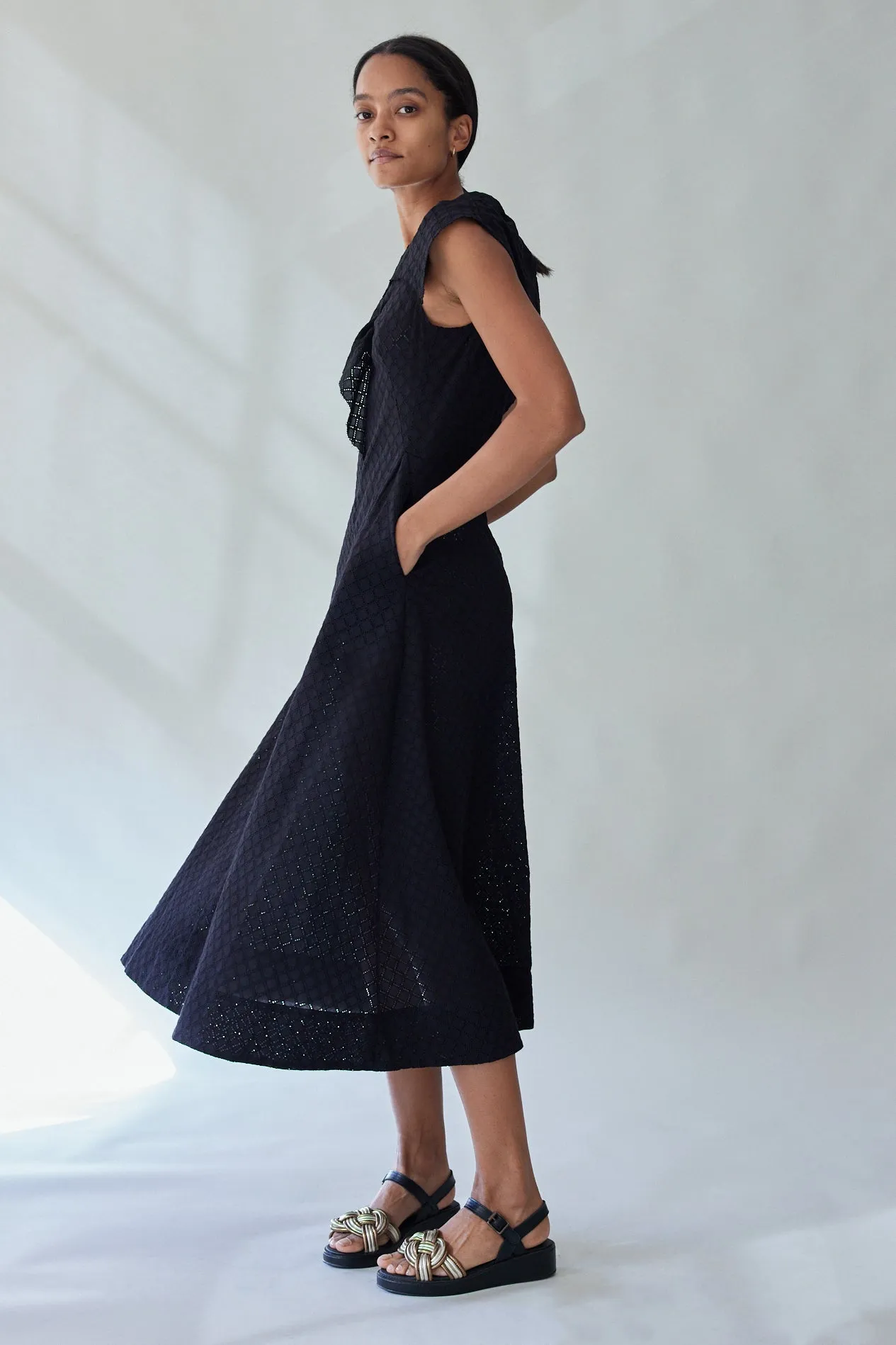 LIRA DRESS | JET EYELET VOILE sold by Caron Callahan product image thumbnail 3
