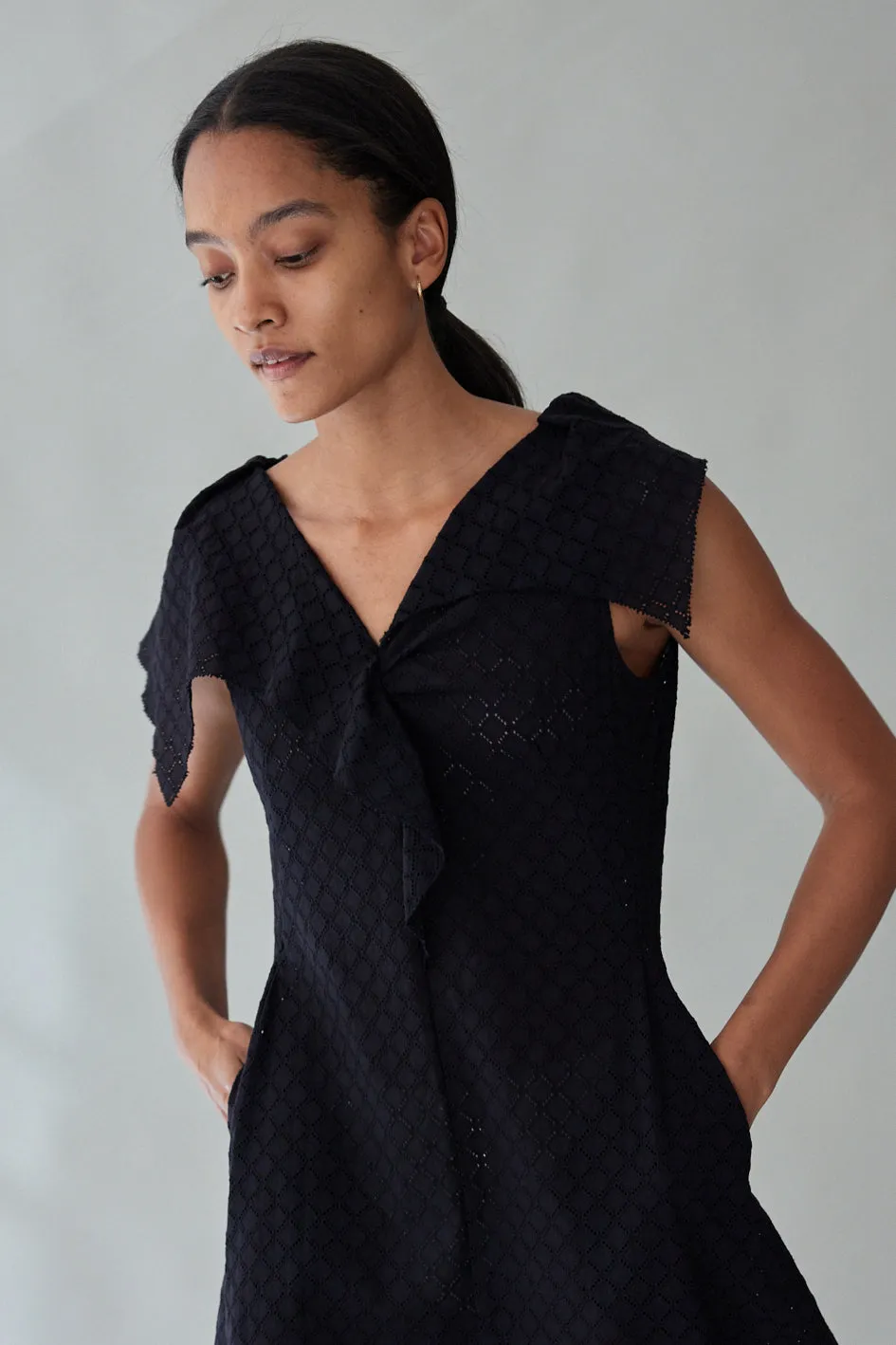 LIRA DRESS | JET EYELET VOILE sold by Caron Callahan product image thumbnail 2