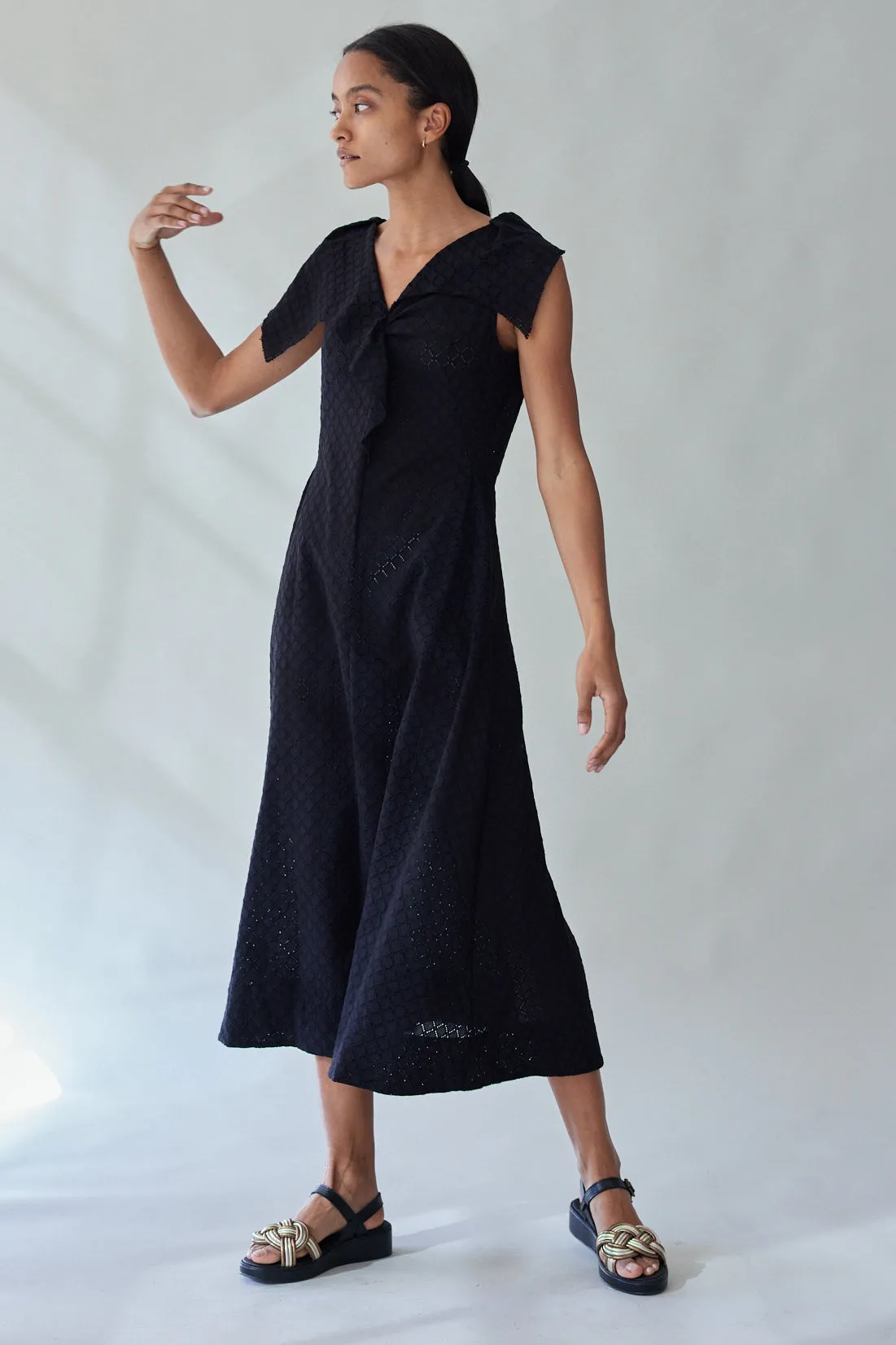 LIRA DRESS | JET EYELET VOILE sold by Caron Callahan product image thumbnail 4