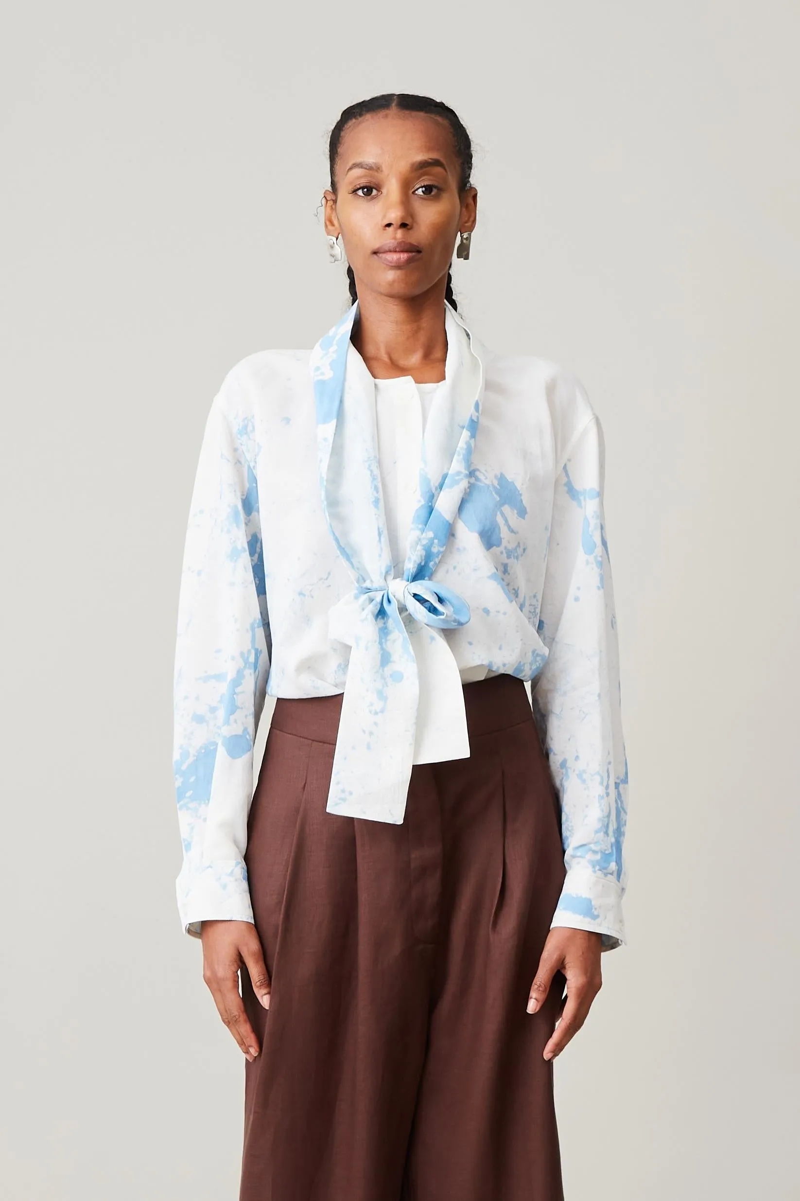 CANDICE SHIRT | BLUE TUMBLE DYE sold by Caron Callahan