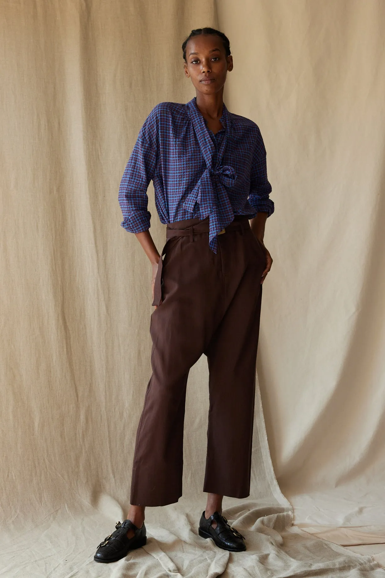 MATTY PANT | AUBERGINE TROPICAL WOOL sold by Caron Callahan product image thumbnail 3