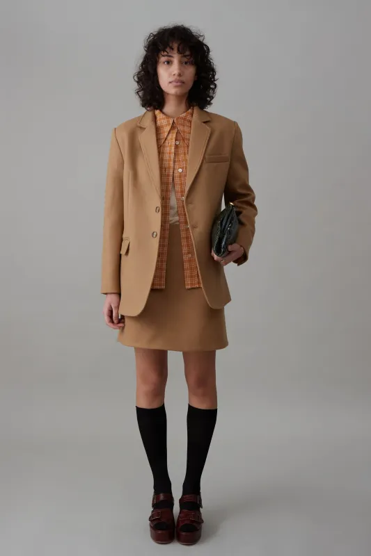 LIBBY SKIRT | CAMEL MELTON WOOL made by Caron Callahan