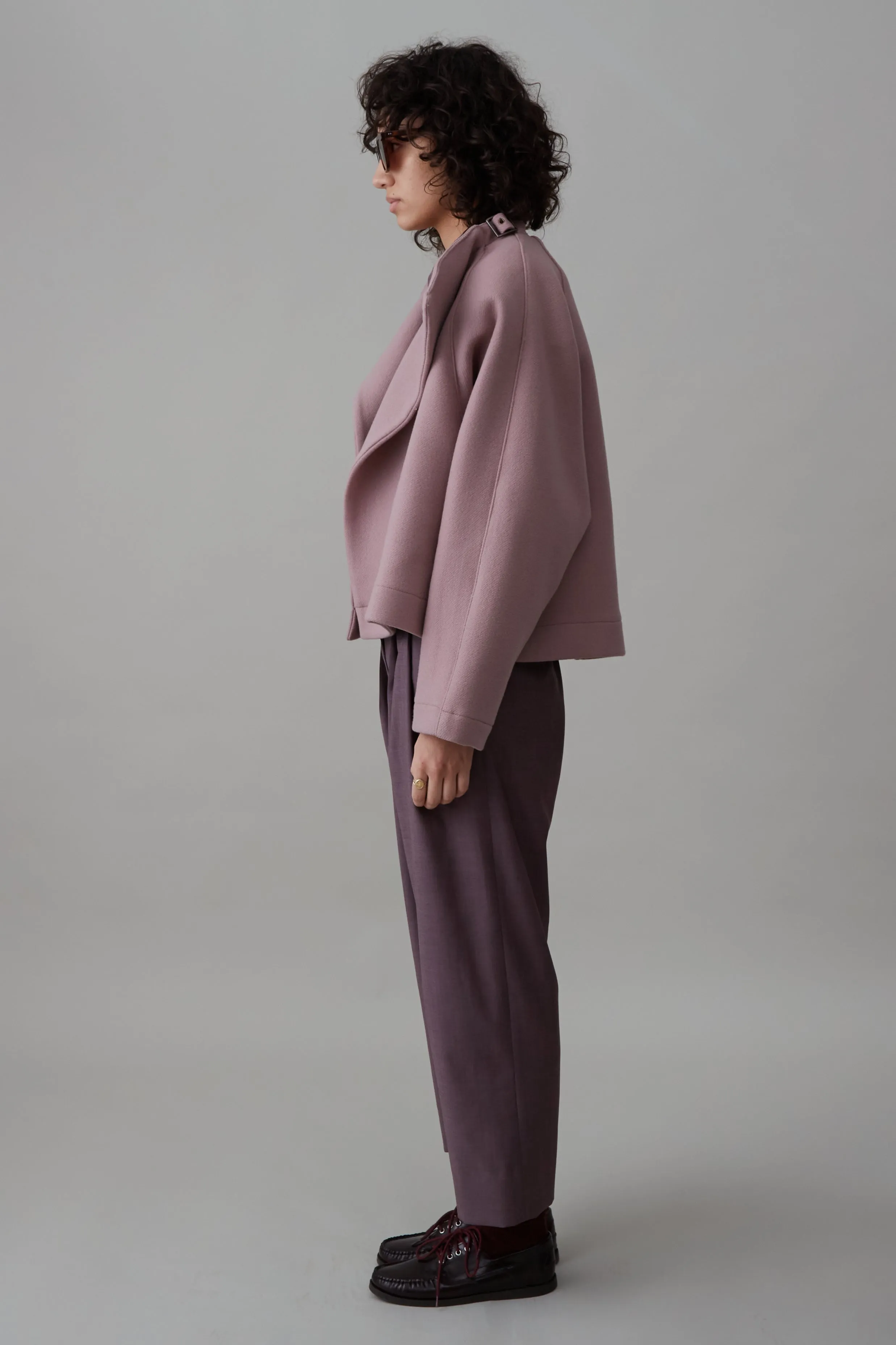 SAVANNAH JACKET | MAUVE TWILL MELTON WOOL sold by Caron Callahan product image thumbnail 4