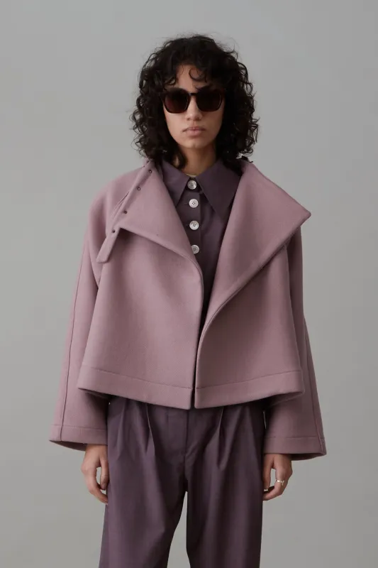 SAVANNAH JACKET | MAUVE TWILL MELTON WOOL made by Caron Callahan