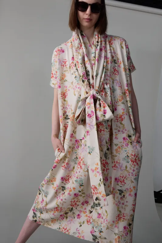 JULIEN DRESS | RAW SILK FLORAL sold by Caron Callahan