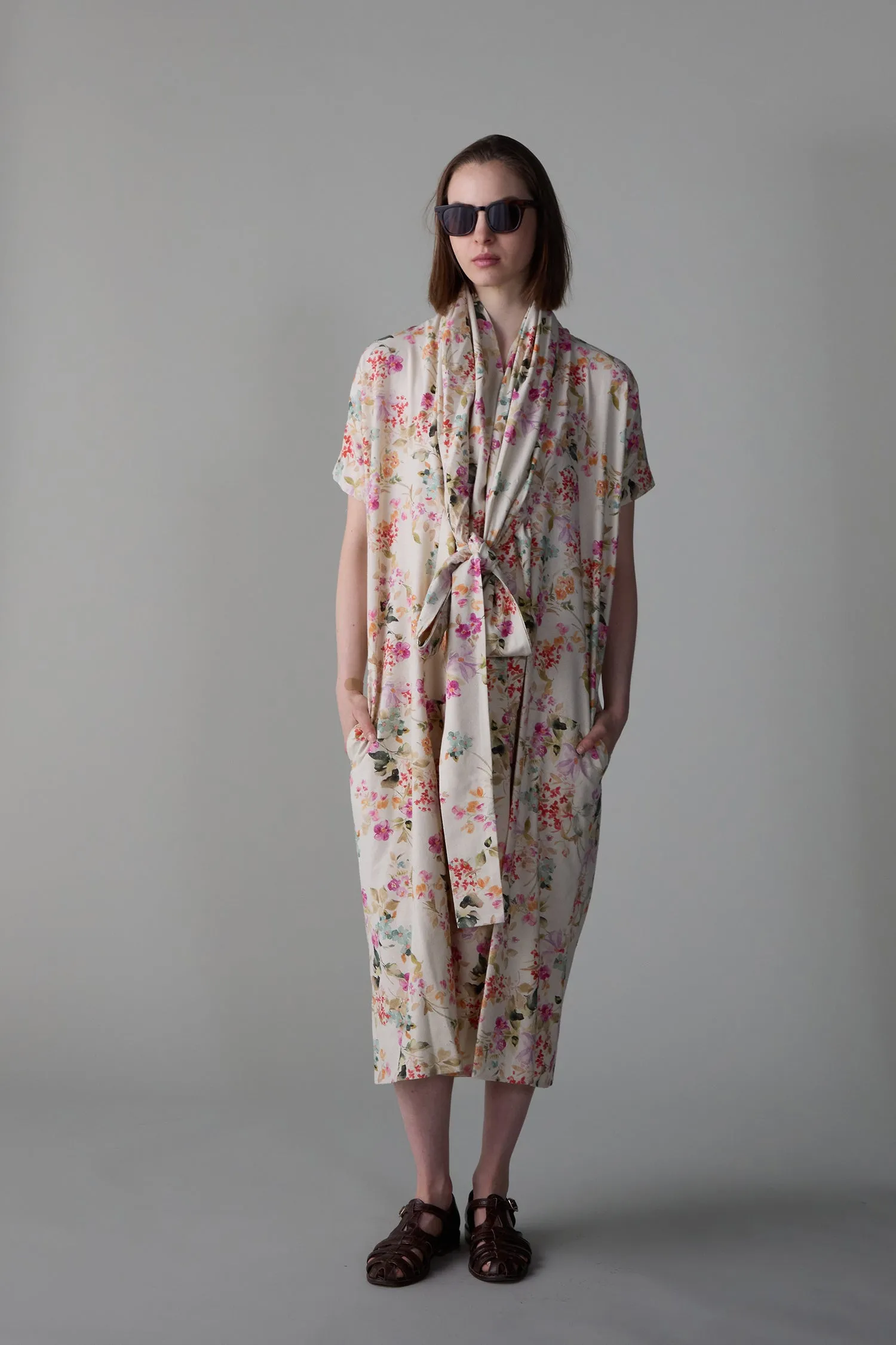 JULIEN DRESS | RAW SILK FLORAL sold by Caron Callahan product image thumbnail 2