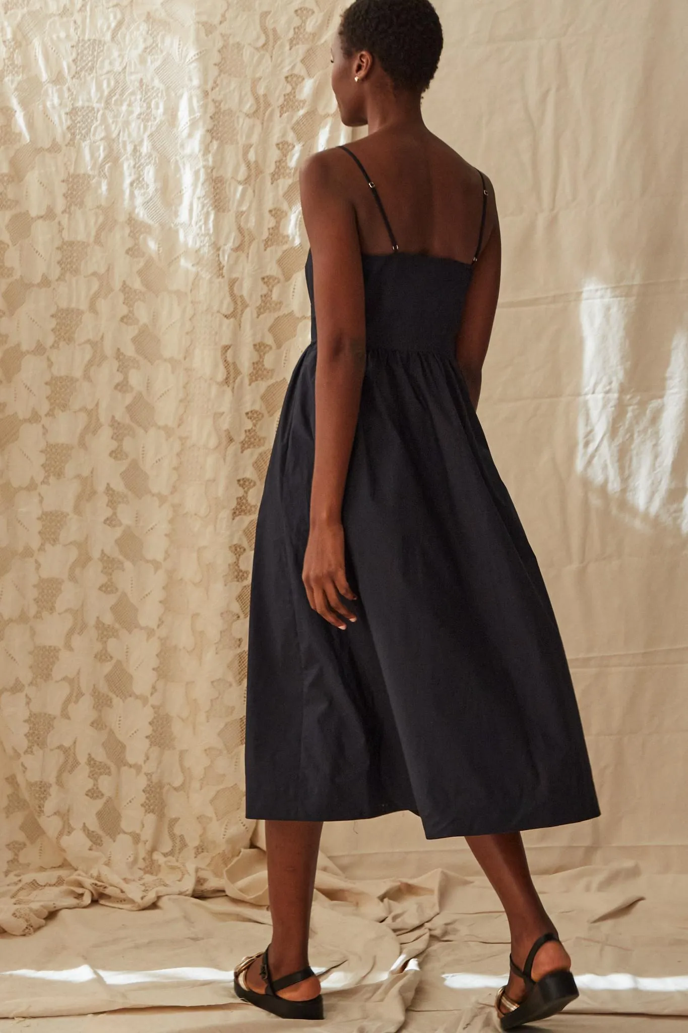 LYDIA DRESS | BLACK POPLIN sold by Caron Callahan product image thumbnail 2
