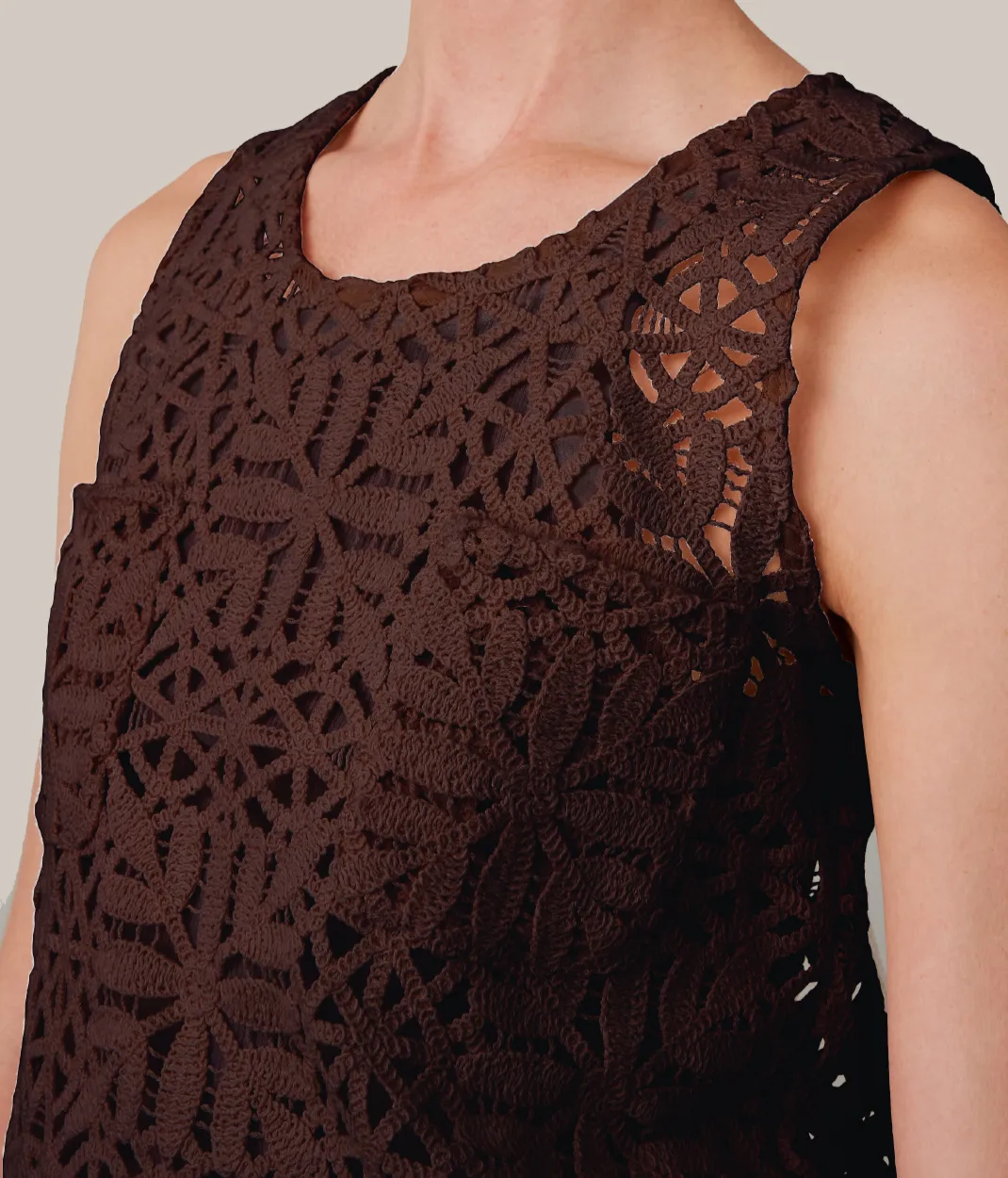 LIZ TANK | CHOCOLATE COTTON LACE sold by Caron Callahan product image thumbnail 4