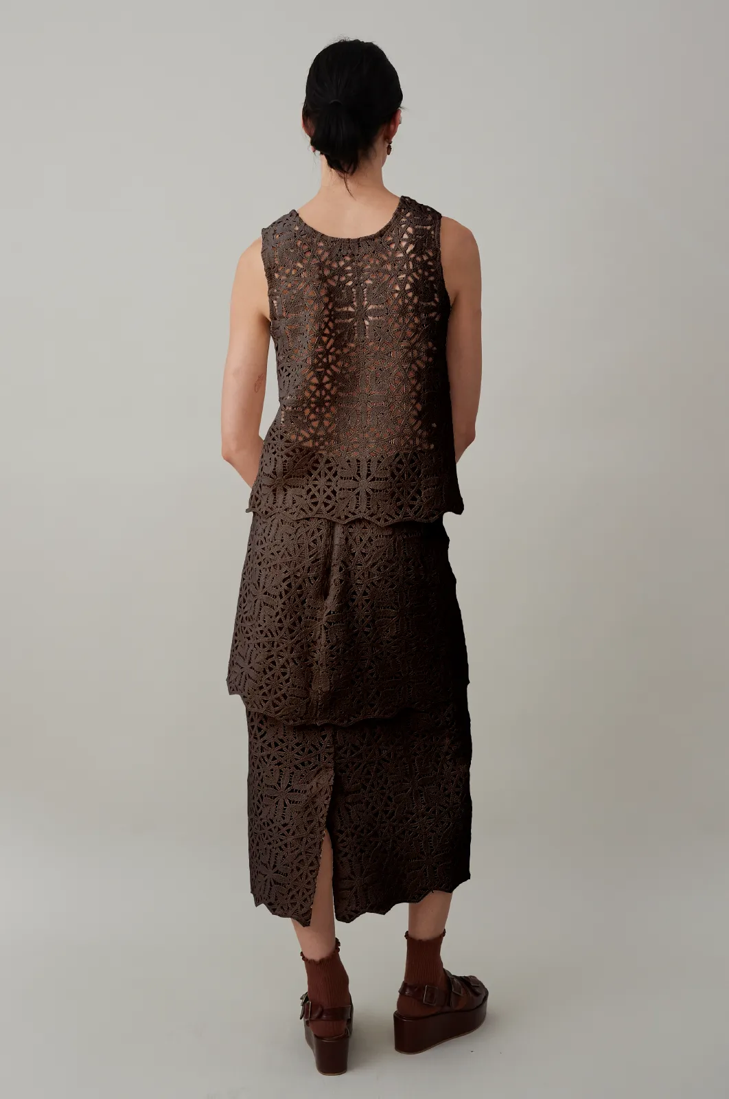 LIZ TANK | CHOCOLATE COTTON LACE sold by Caron Callahan product image thumbnail 2