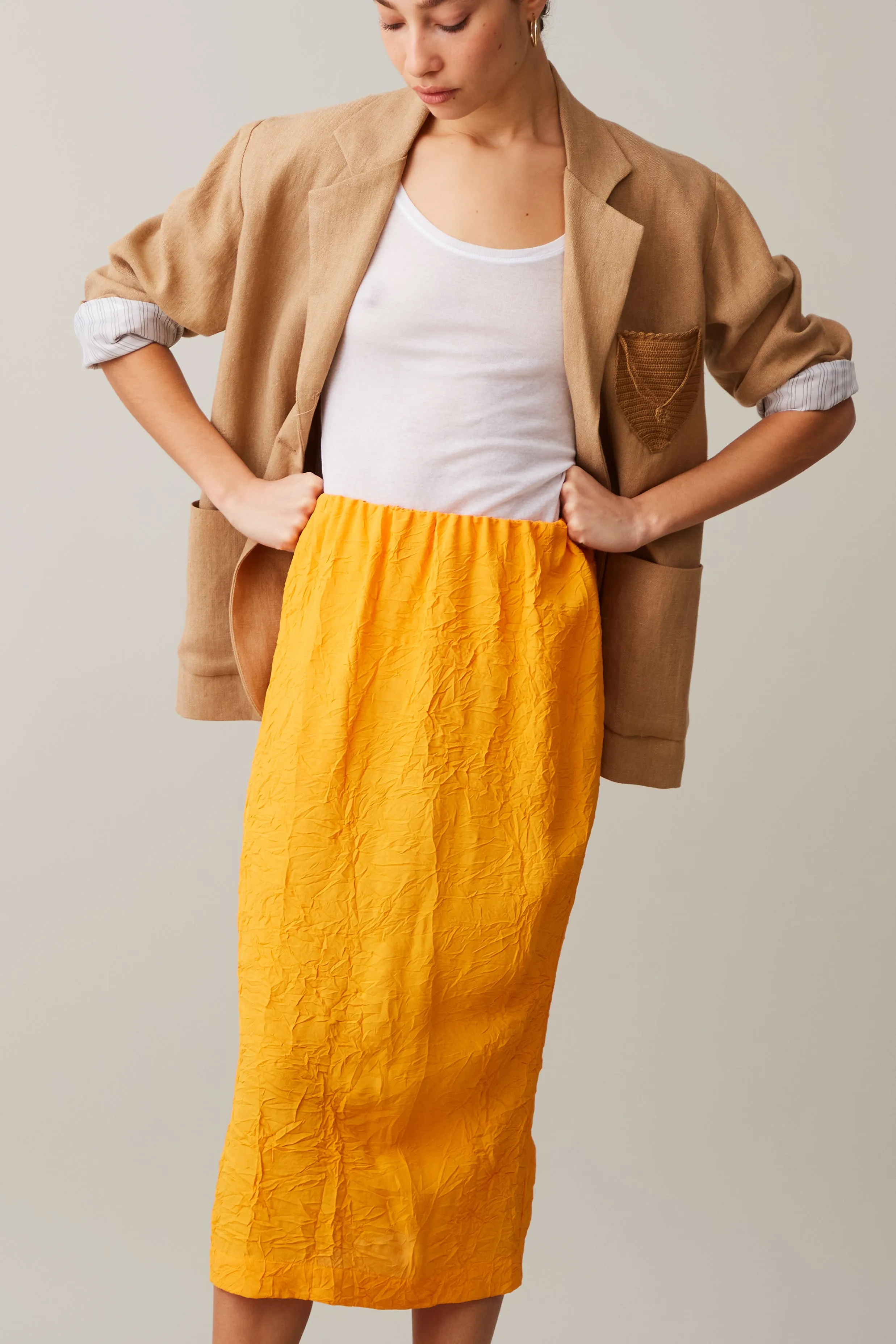 LAVY SKIRT | TANGERINE CRINKLE VISCOSE sold by Caron Callahan product image thumbnail 2