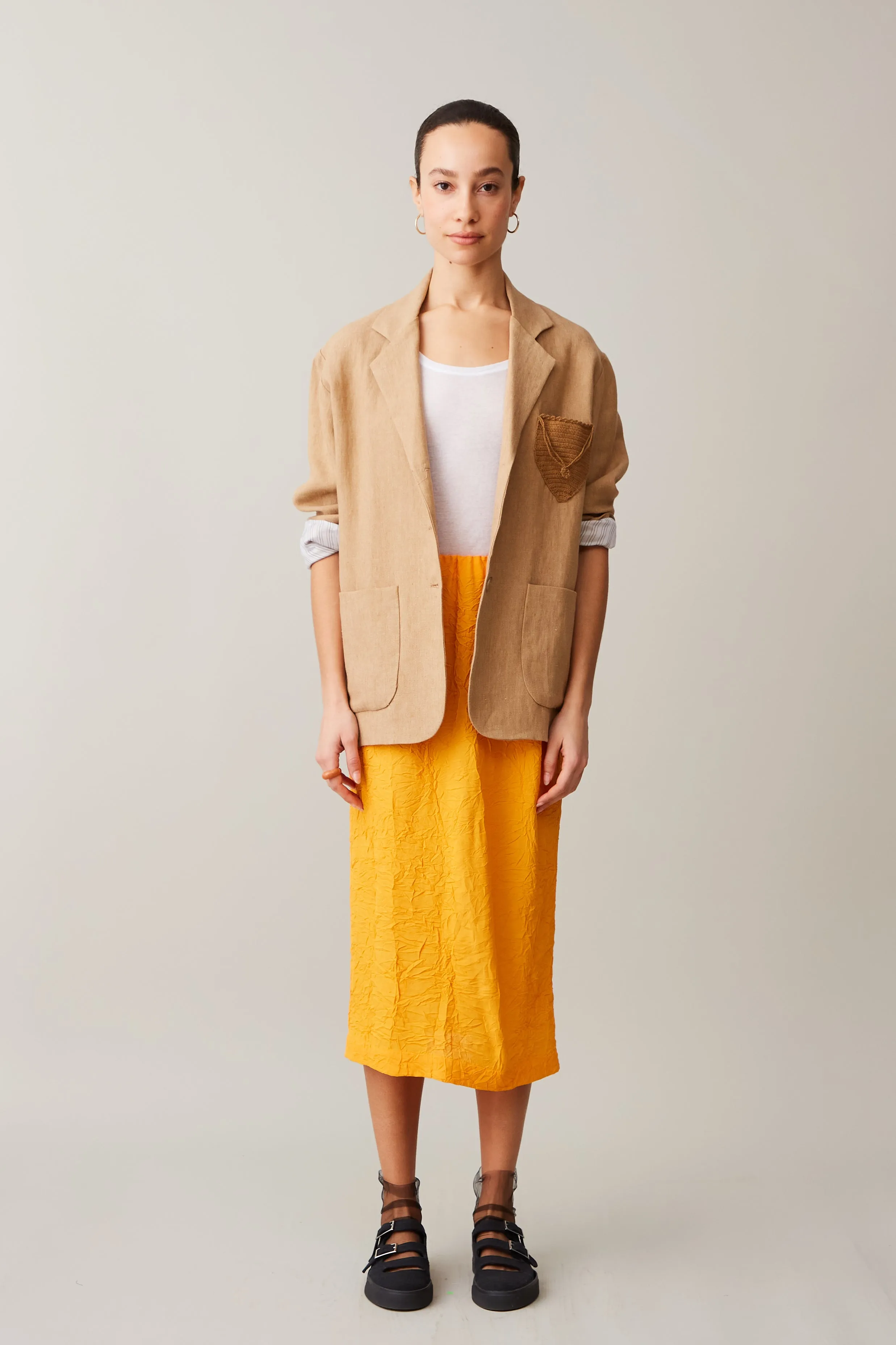 LAVY SKIRT | TANGERINE CRINKLE VISCOSE sold by Caron Callahan product image thumbnail 3