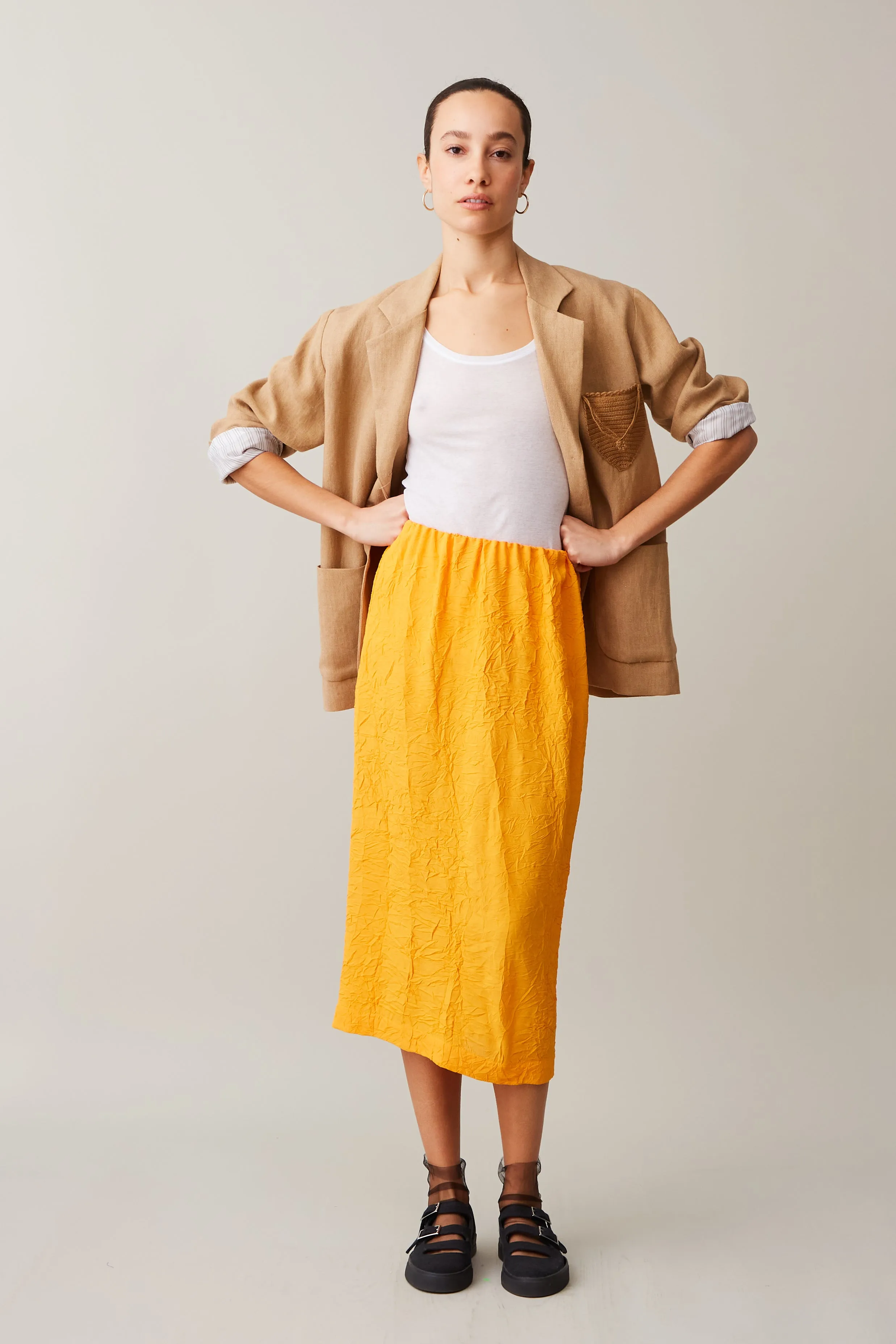LAVY SKIRT | TANGERINE CRINKLE VISCOSE sold by Caron Callahan product image thumbnail 4