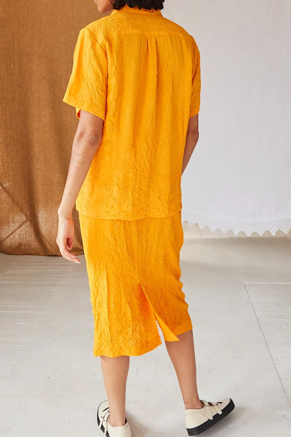 LAVY SKIRT | TANGERINE CRINKLE VISCOSE sold by Caron Callahan product image thumbnail 5