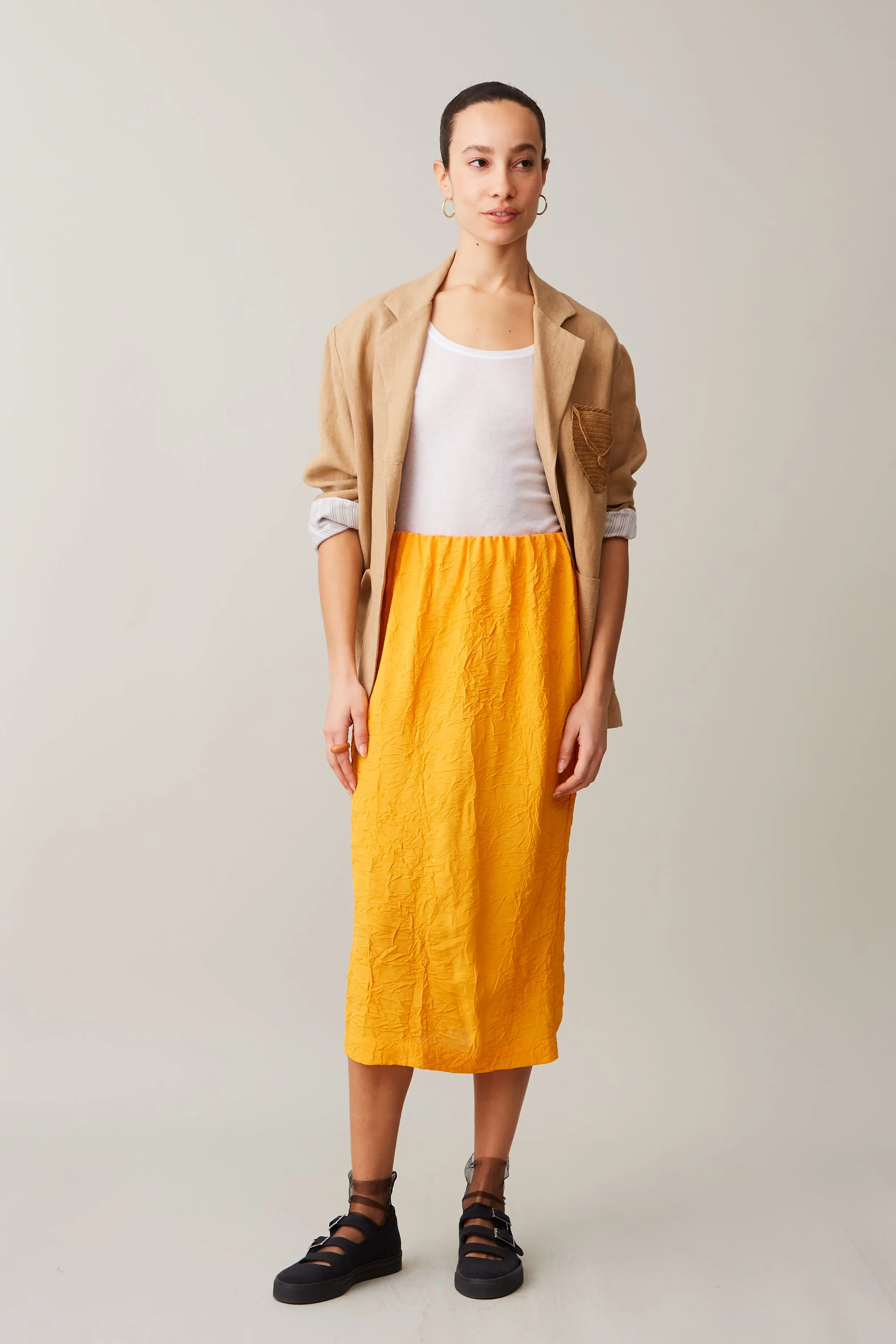 LAVY SKIRT | TANGERINE CRINKLE VISCOSE sold by Caron Callahan