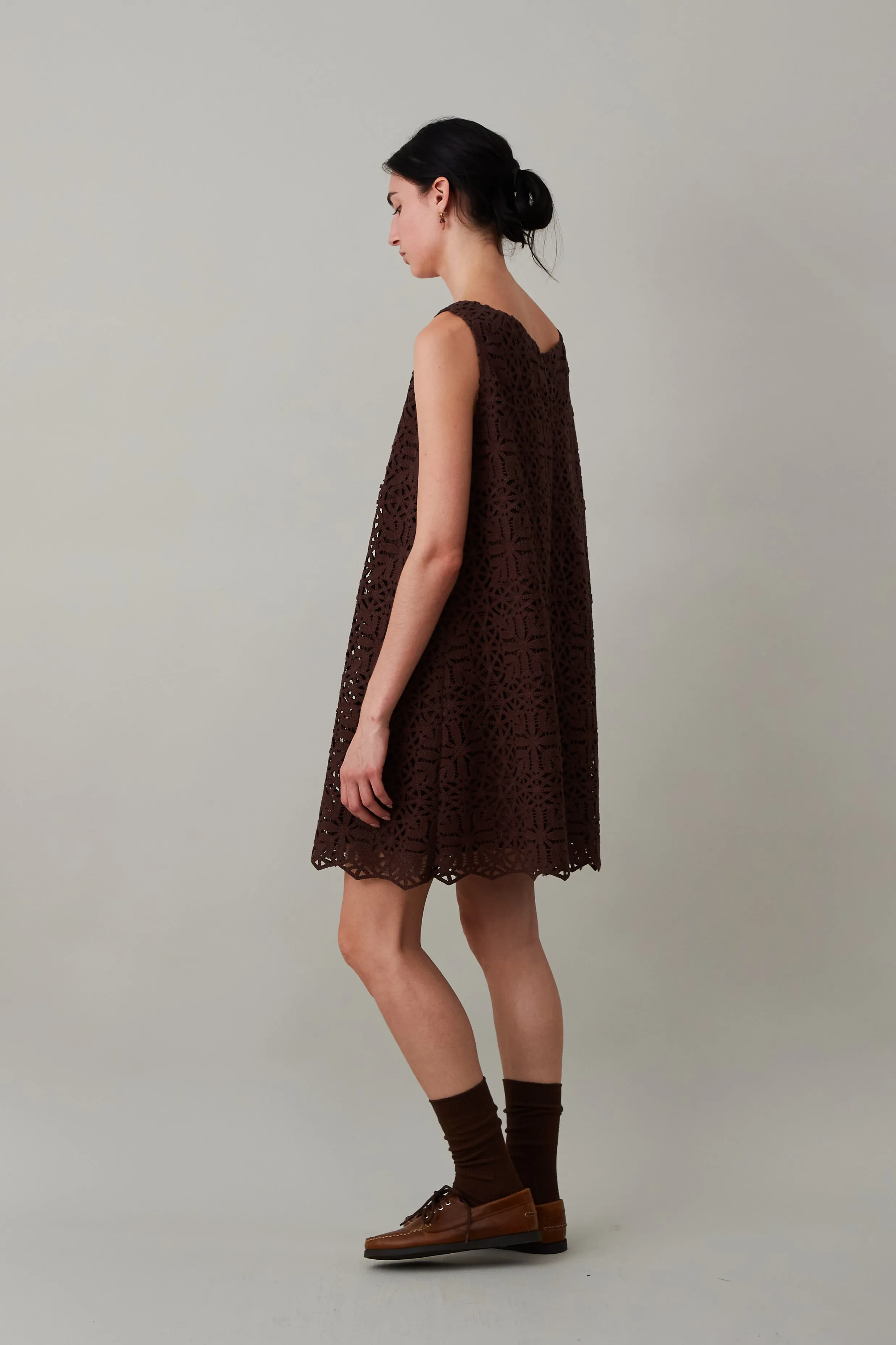 JEANINE DRESS | CHOCOLATE COTTON LACE sold by Caron Callahan product image thumbnail 4