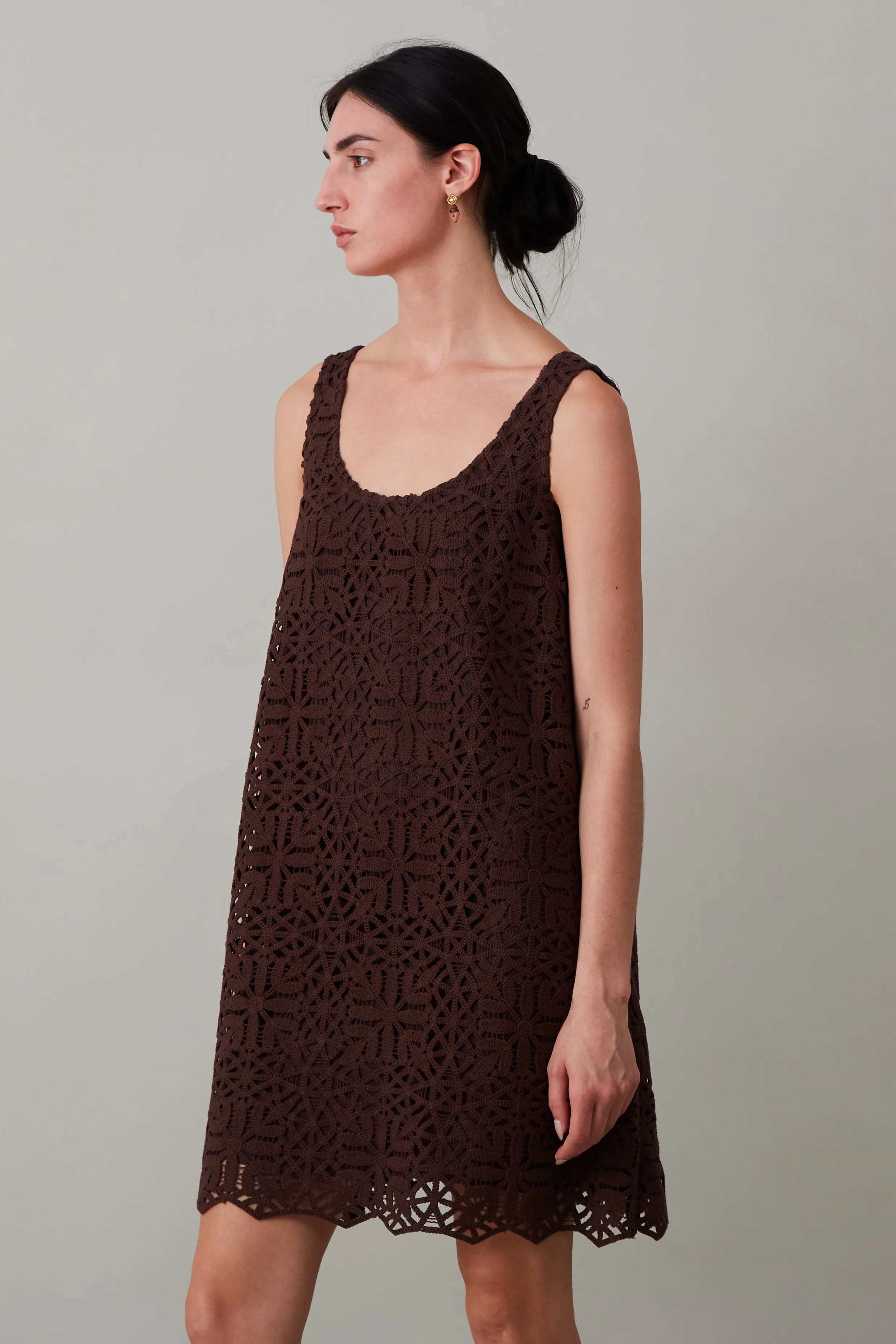 JEANINE DRESS | CHOCOLATE COTTON LACE sold by Caron Callahan product image thumbnail 3