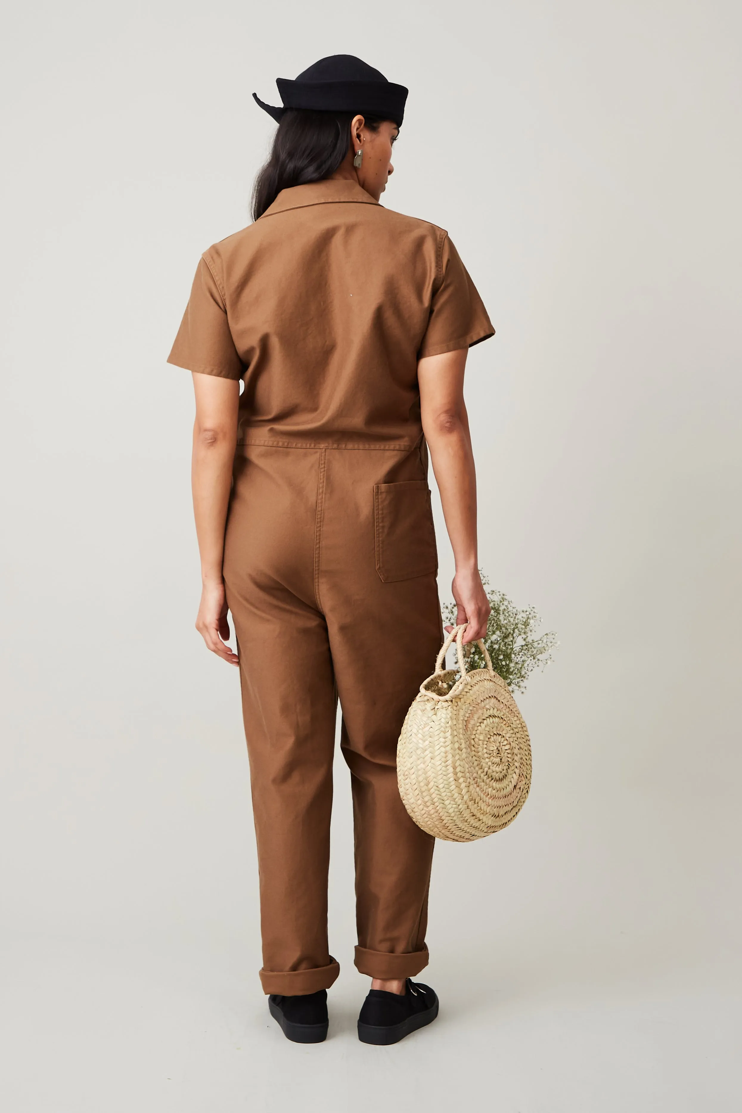 CRAWFORD JUMPSUIT | COCOA SATIN TWILL sold by Caron Callahan product image thumbnail 2