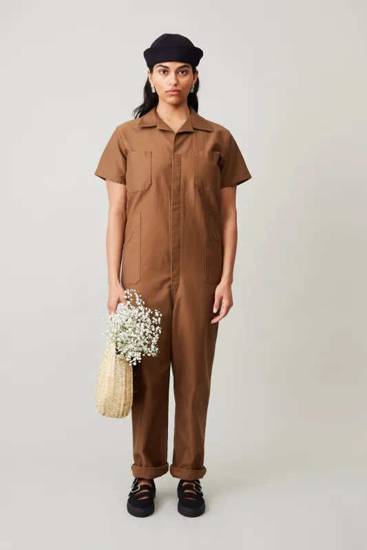 CRAWFORD JUMPSUIT | COCOA SATIN TWILL made by Caron Callahan