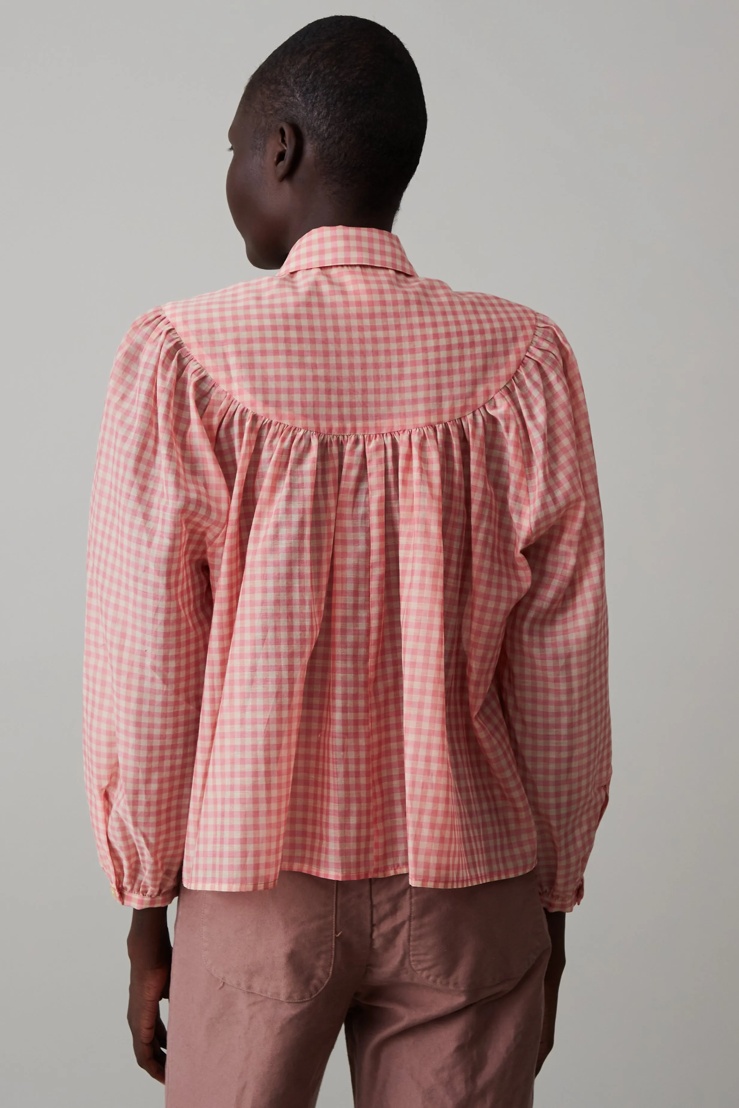 ROBERTA SHIRT | PINK HOP GINGHAM sold by Caron Callahan product image thumbnail 5