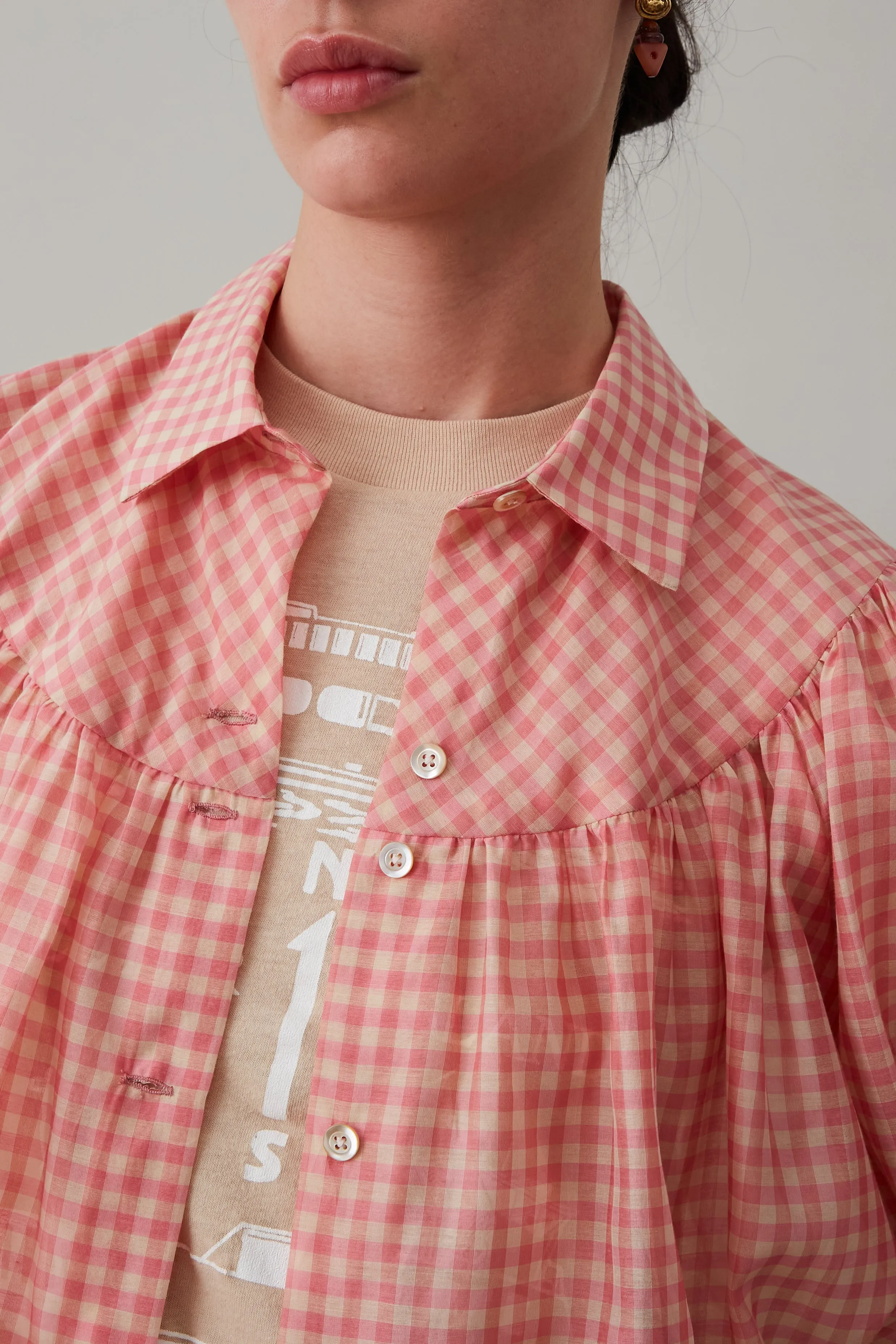 ROBERTA SHIRT | PINK HOP GINGHAM sold by Caron Callahan product image thumbnail 2