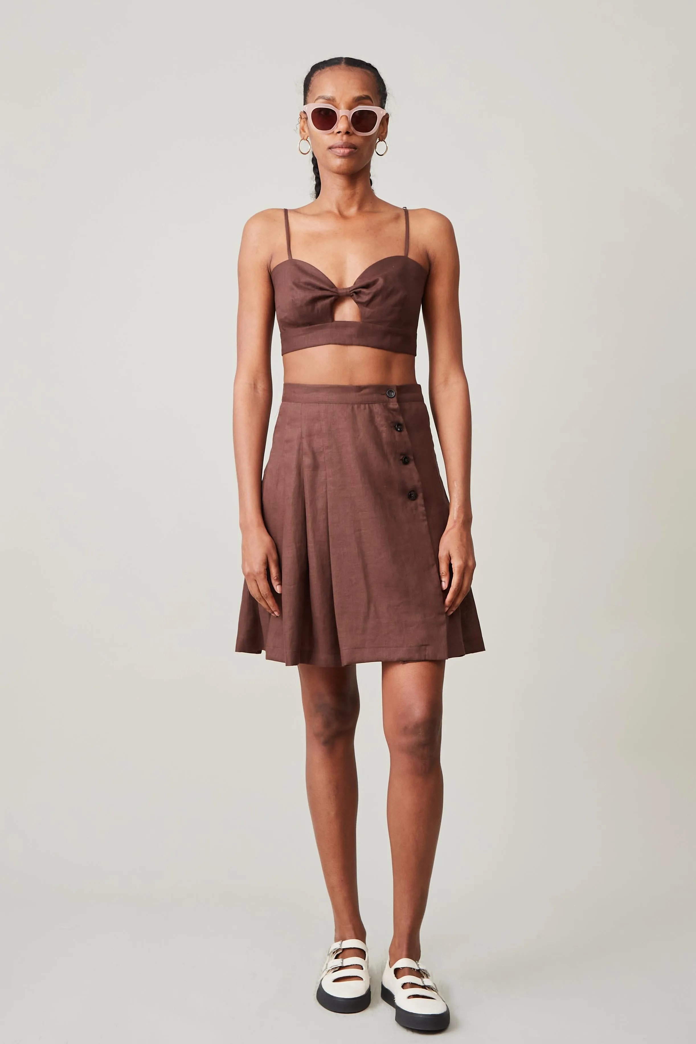 CARLA BRALETTE | CHOCOLATE LINEN sold by Caron Callahan product image thumbnail 3