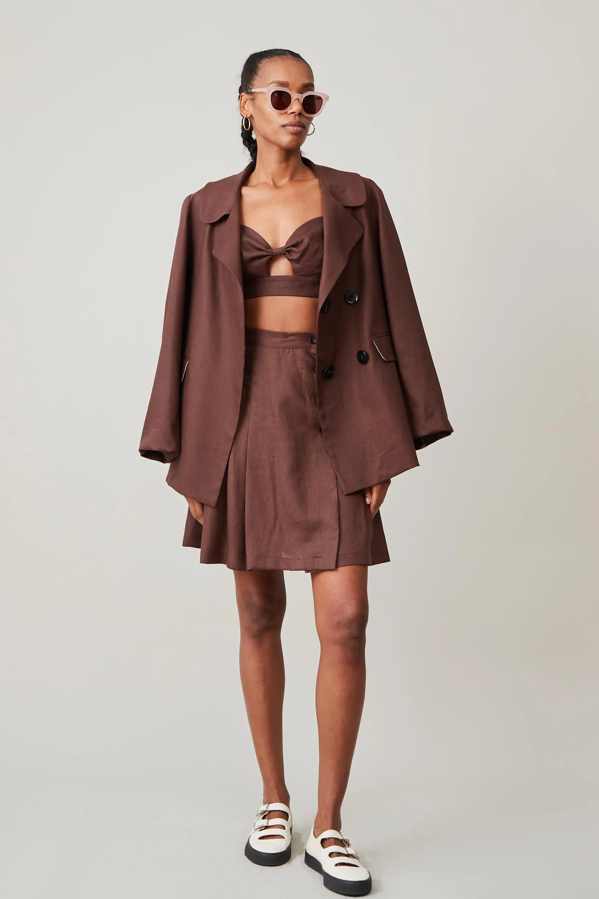 CARLA BRALETTE | CHOCOLATE LINEN sold by Caron Callahan product image thumbnail 5
