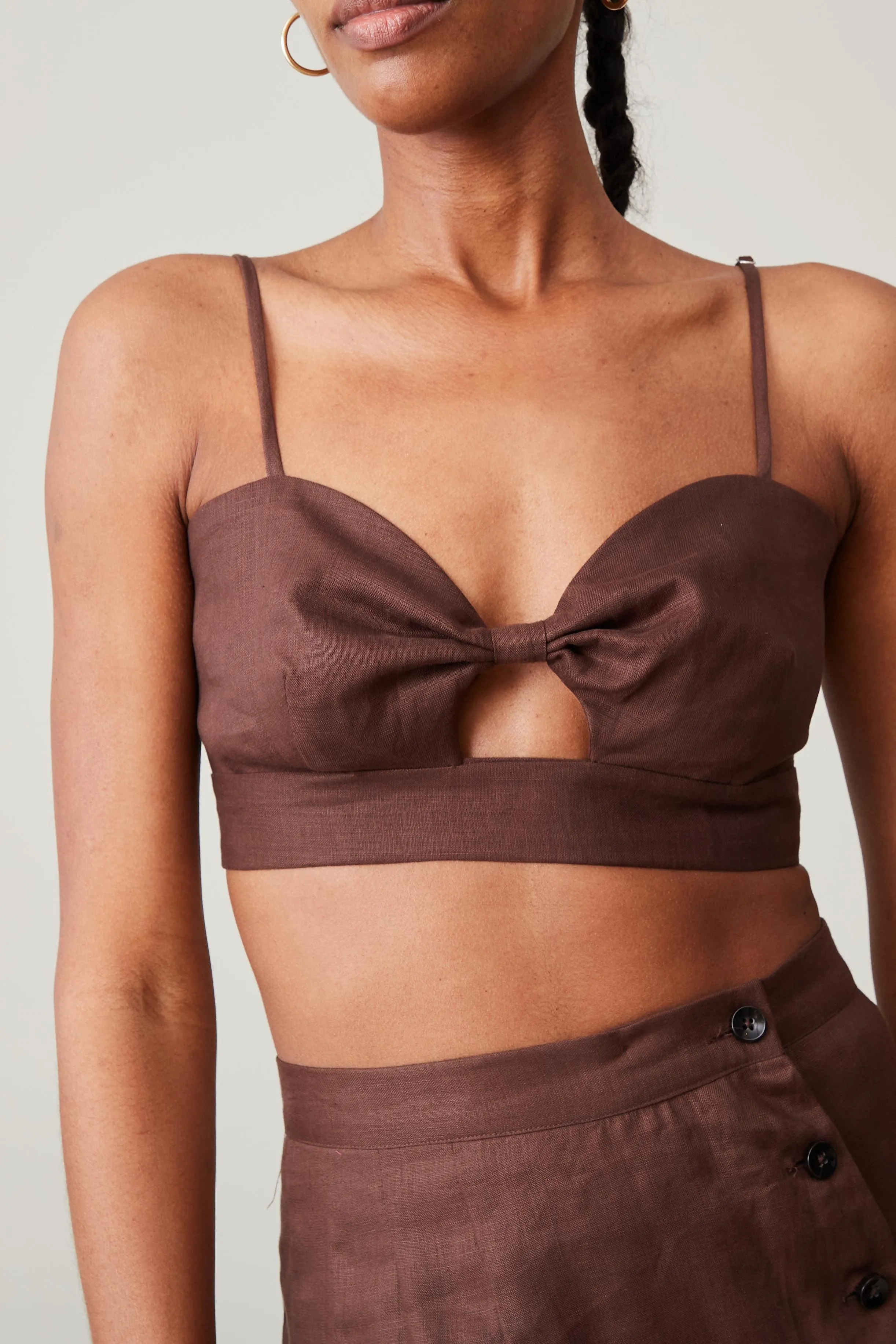 CARLA BRALETTE | CHOCOLATE LINEN sold by Caron Callahan product image thumbnail 2