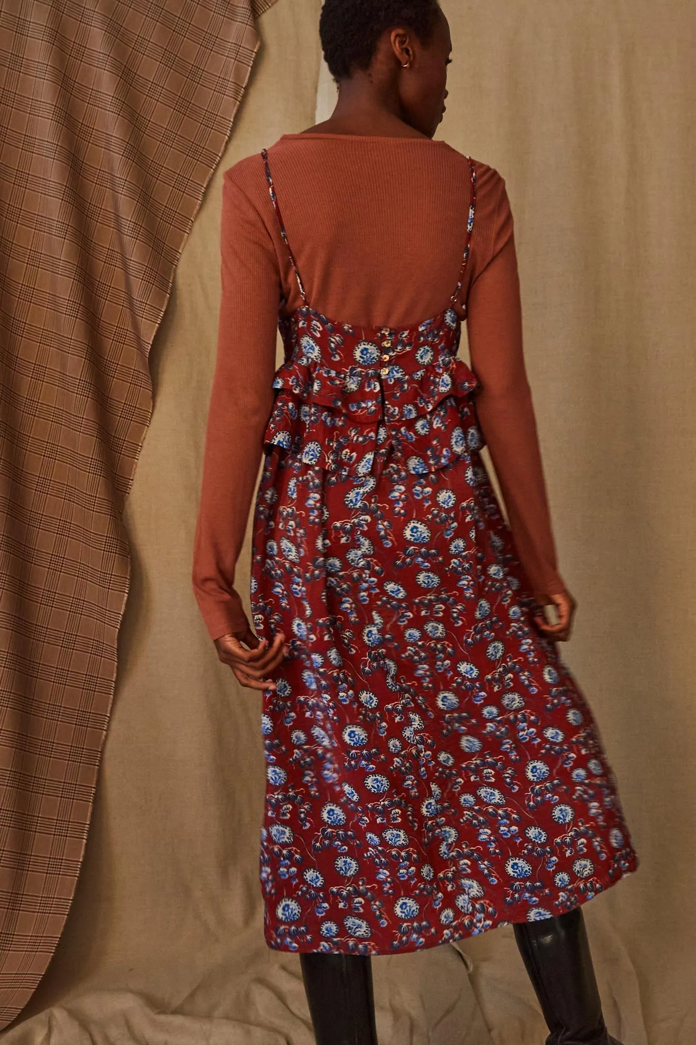 RENZO DRESS | GARNET AMOEBA FLORAL CUPRO sold by Caron Callahan product image thumbnail 4