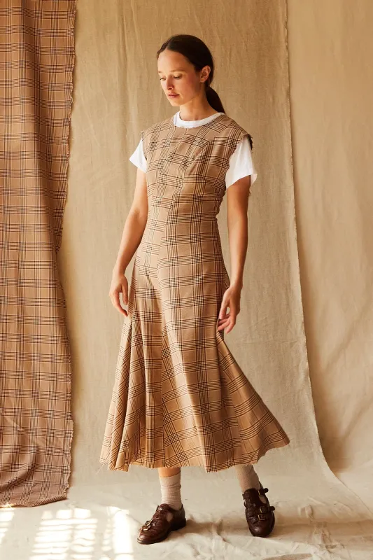 CAMERON DRESS | PLAID TROPICAL WOOL made by Caron Callahan