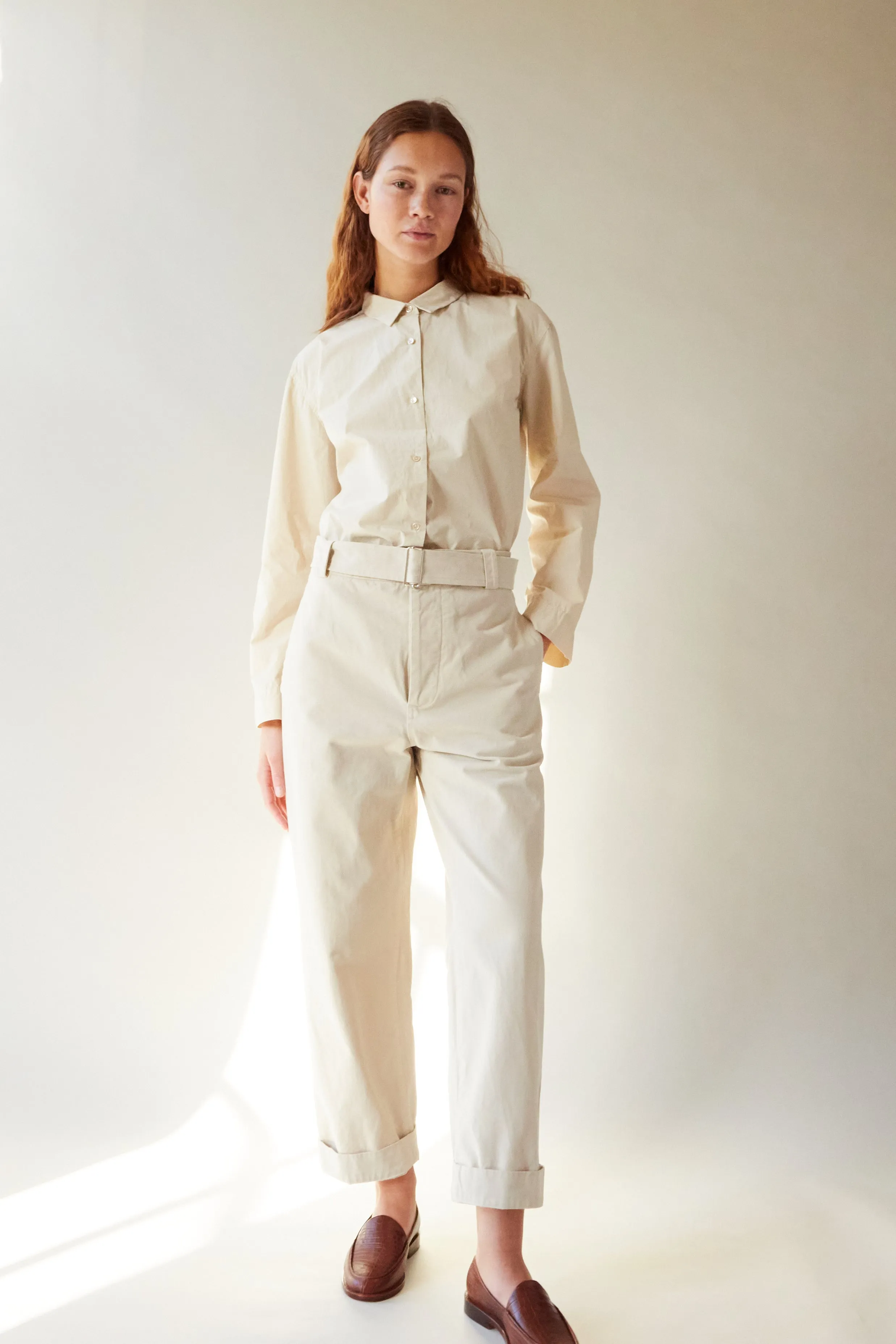 LESLIE PANT | ECRU BRUSHED COTTON TWILL sold by Caron Callahan product image thumbnail 2