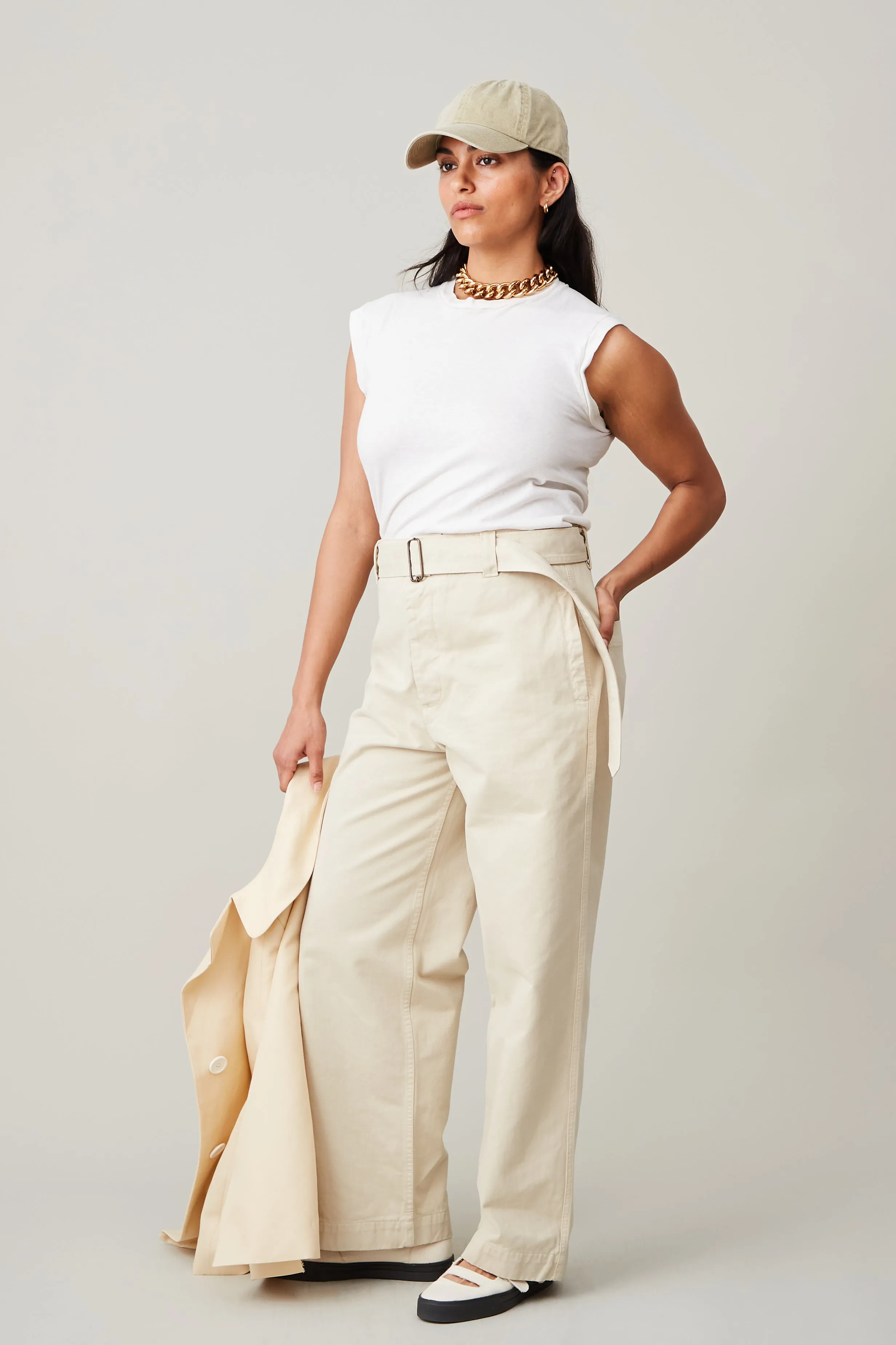 LESLIE PANT | ECRU BRUSHED COTTON TWILL sold by Caron Callahan product image thumbnail 4