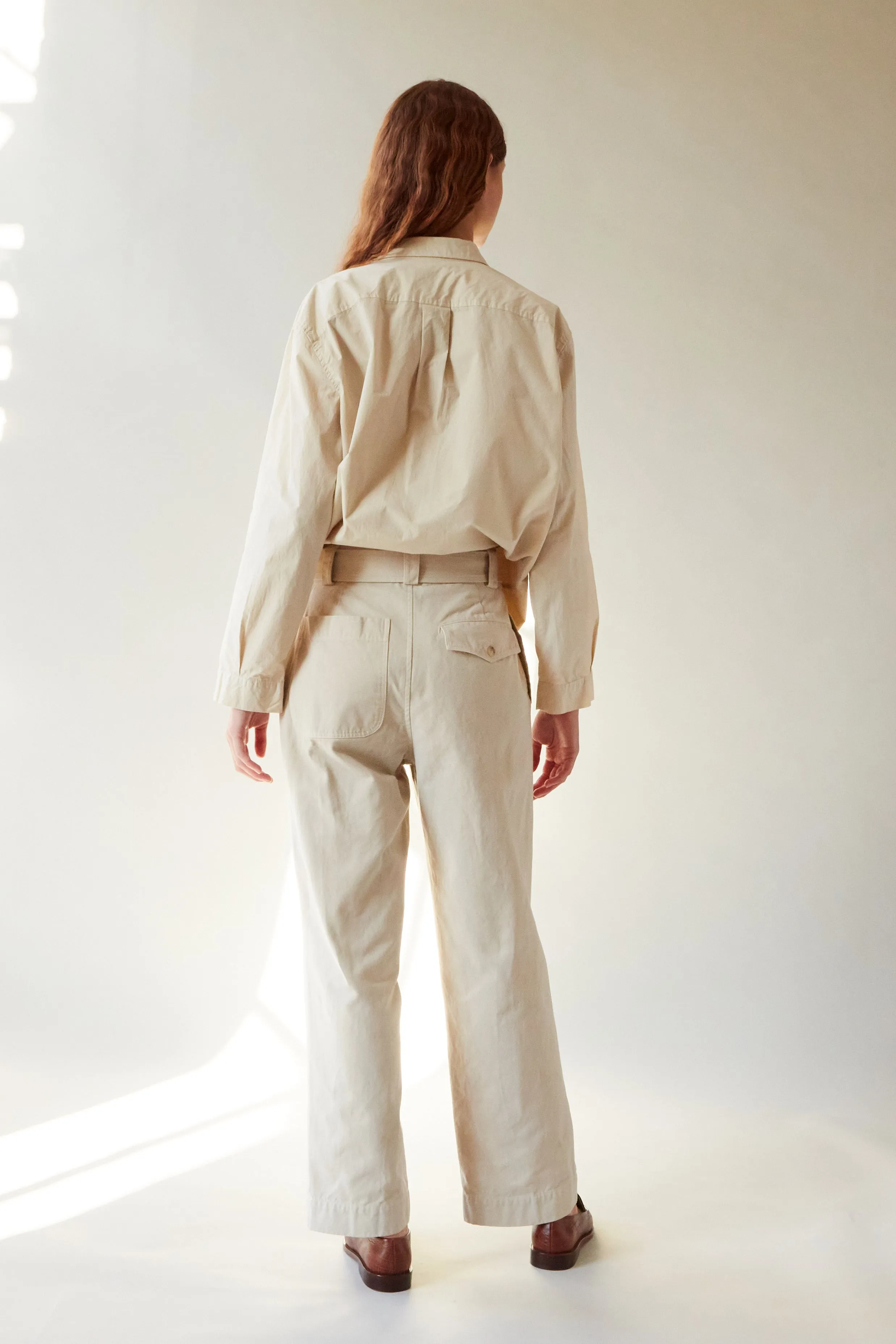 LESLIE PANT | ECRU BRUSHED COTTON TWILL sold by Caron Callahan product image thumbnail 3