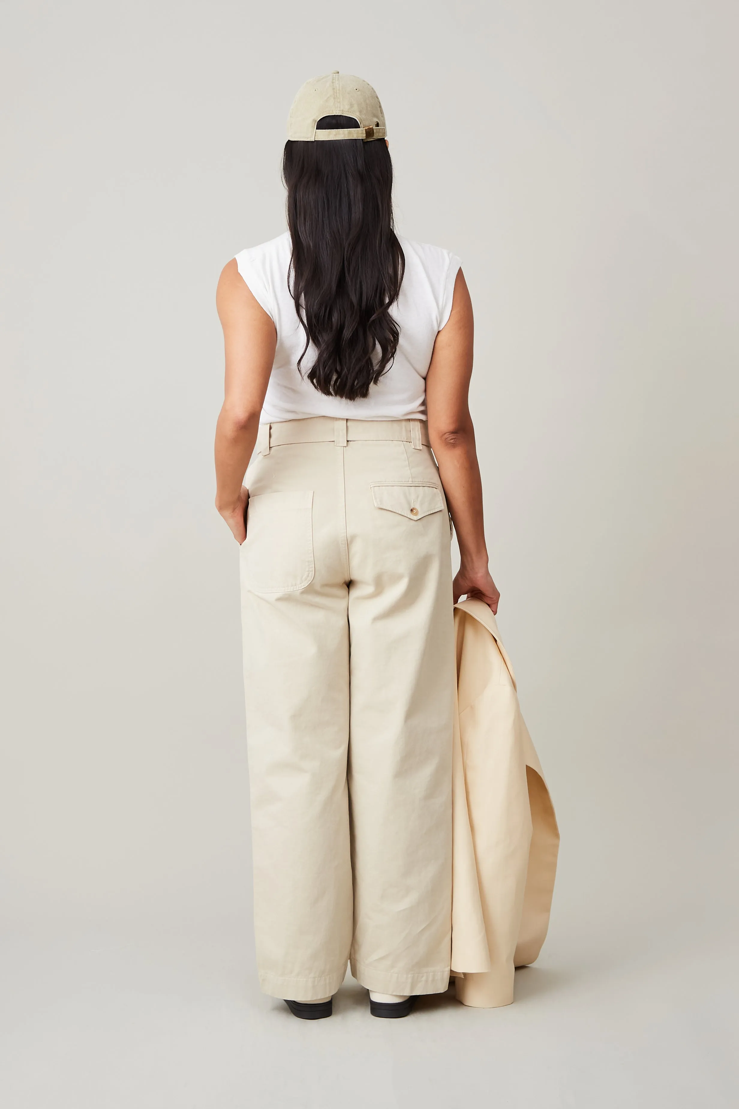 LESLIE PANT | ECRU BRUSHED COTTON TWILL sold by Caron Callahan product image thumbnail 5