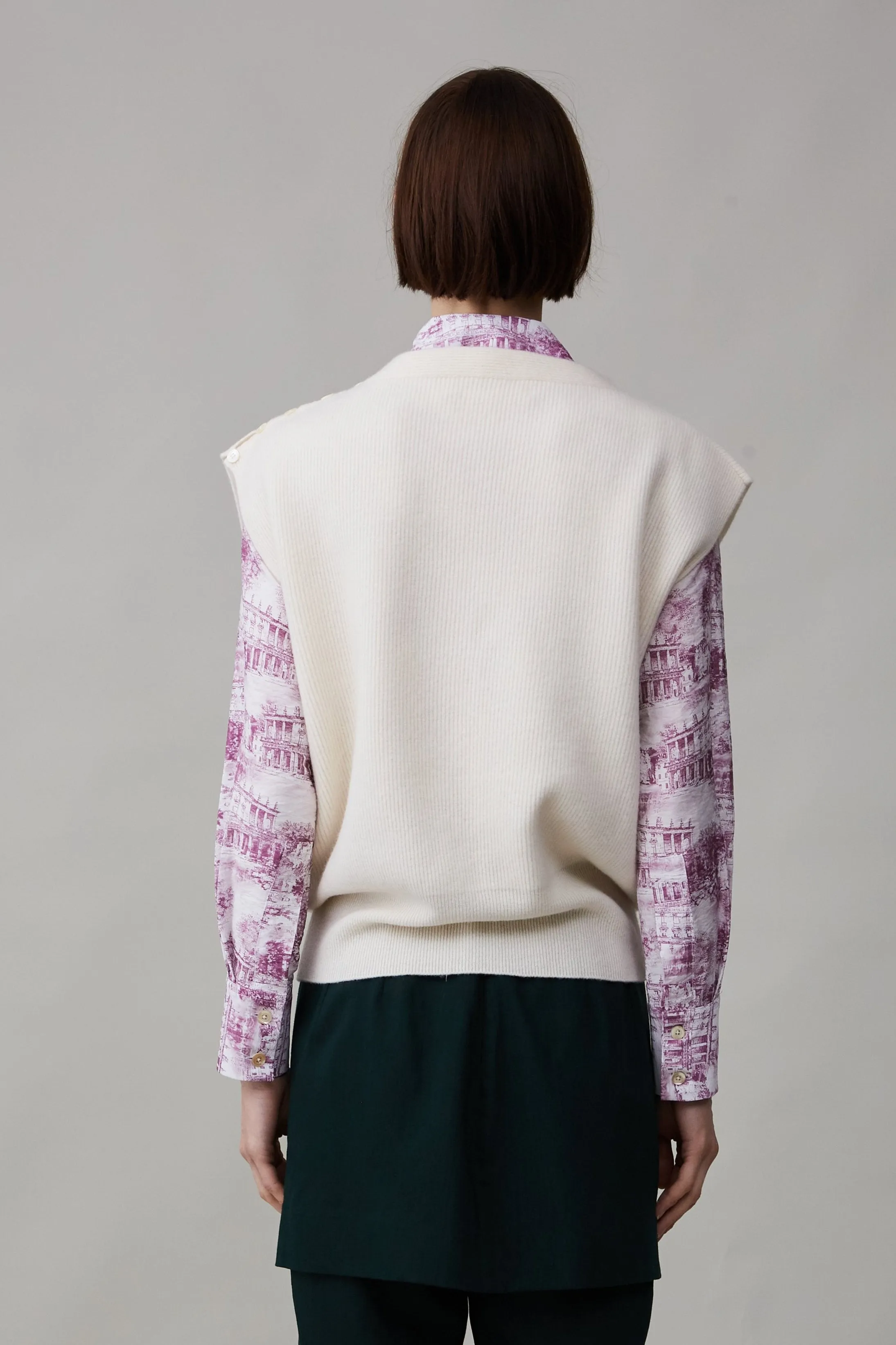 ELLEN SWEATER VEST | CREAM BOILED WOOL sold by Caron Callahan product image thumbnail 5