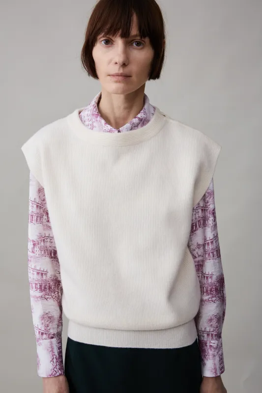 ELLEN SWEATER VEST | CREAM BOILED WOOL sold by Caron Callahan