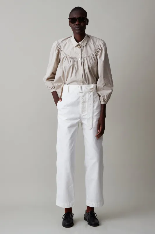 LESLIE PANT | OPTIC WHITE WASHED TWILL sold by Caron Callahan