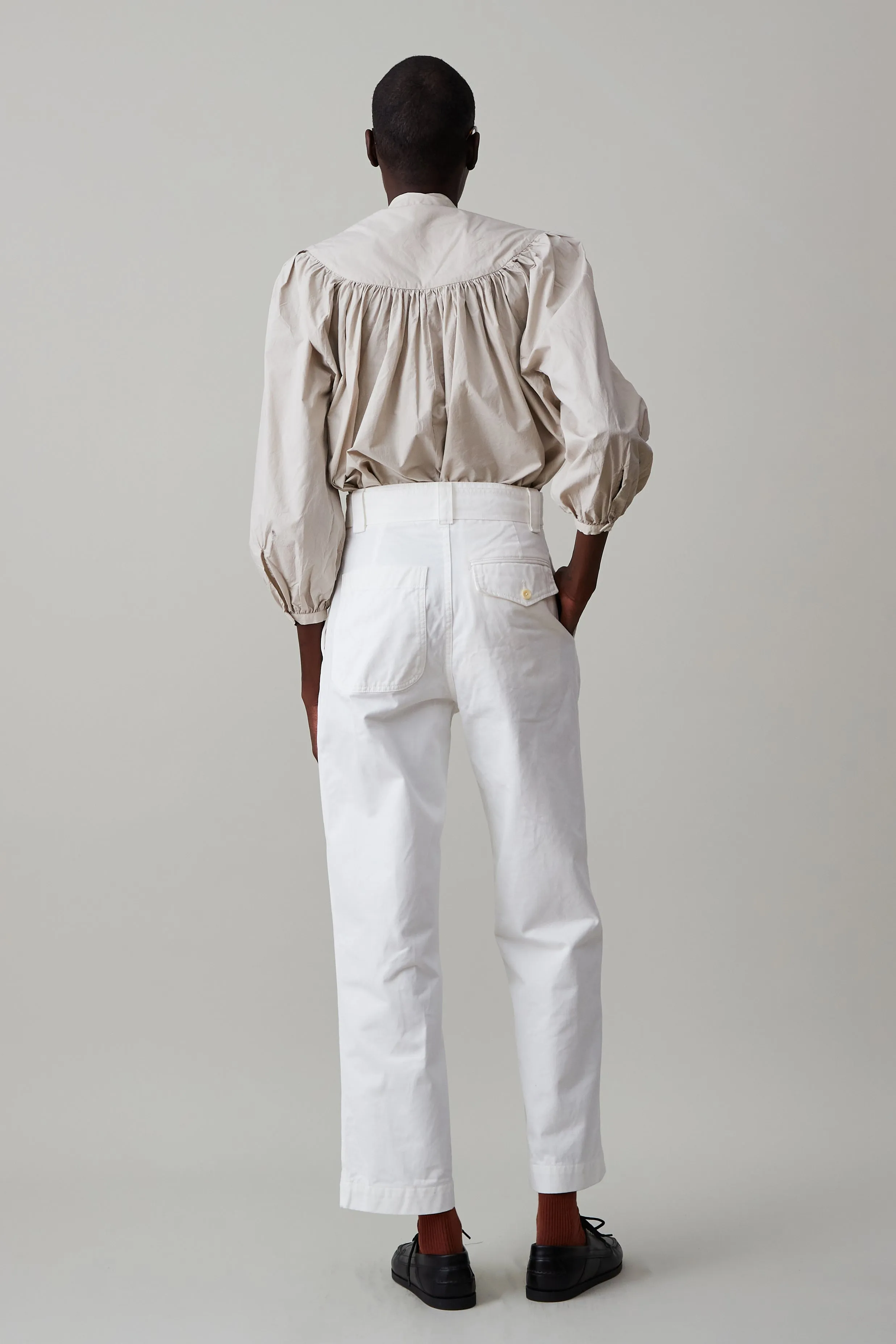 LESLIE PANT | OPTIC WHITE WASHED TWILL sold by Caron Callahan product image thumbnail 4